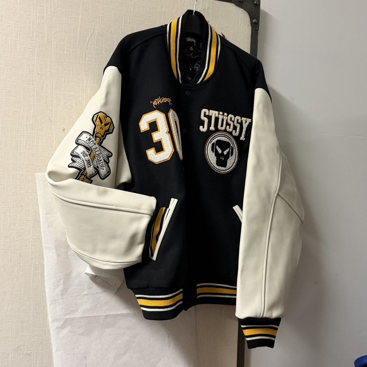 Stussy Goldie スタジャン ブラック(Lサイズ) Stussy Small- Stussy X Goldie Metalheadz 30 Varsity Jacket Black