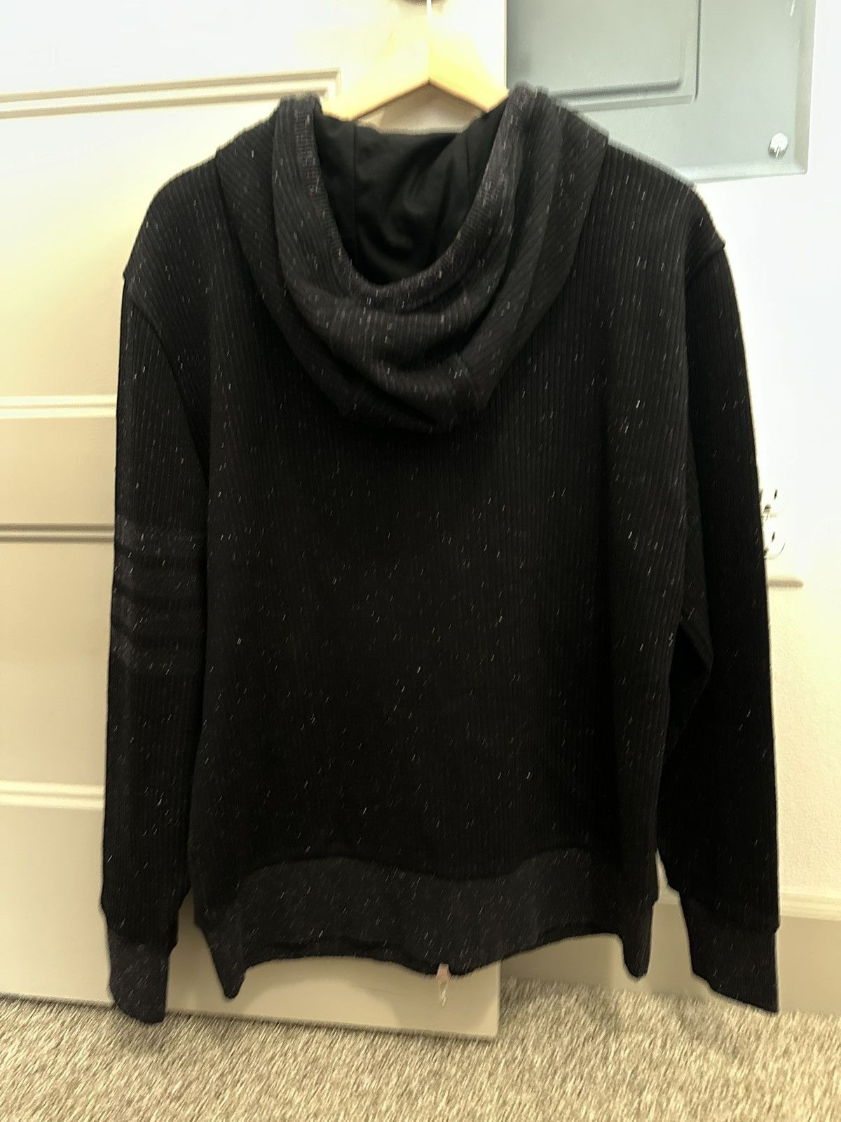 Thom Browne Black Flecked Knit Zip-Up Hoodie Men's Size US M / EU 48-50 / 2 - 3 Thumbnail