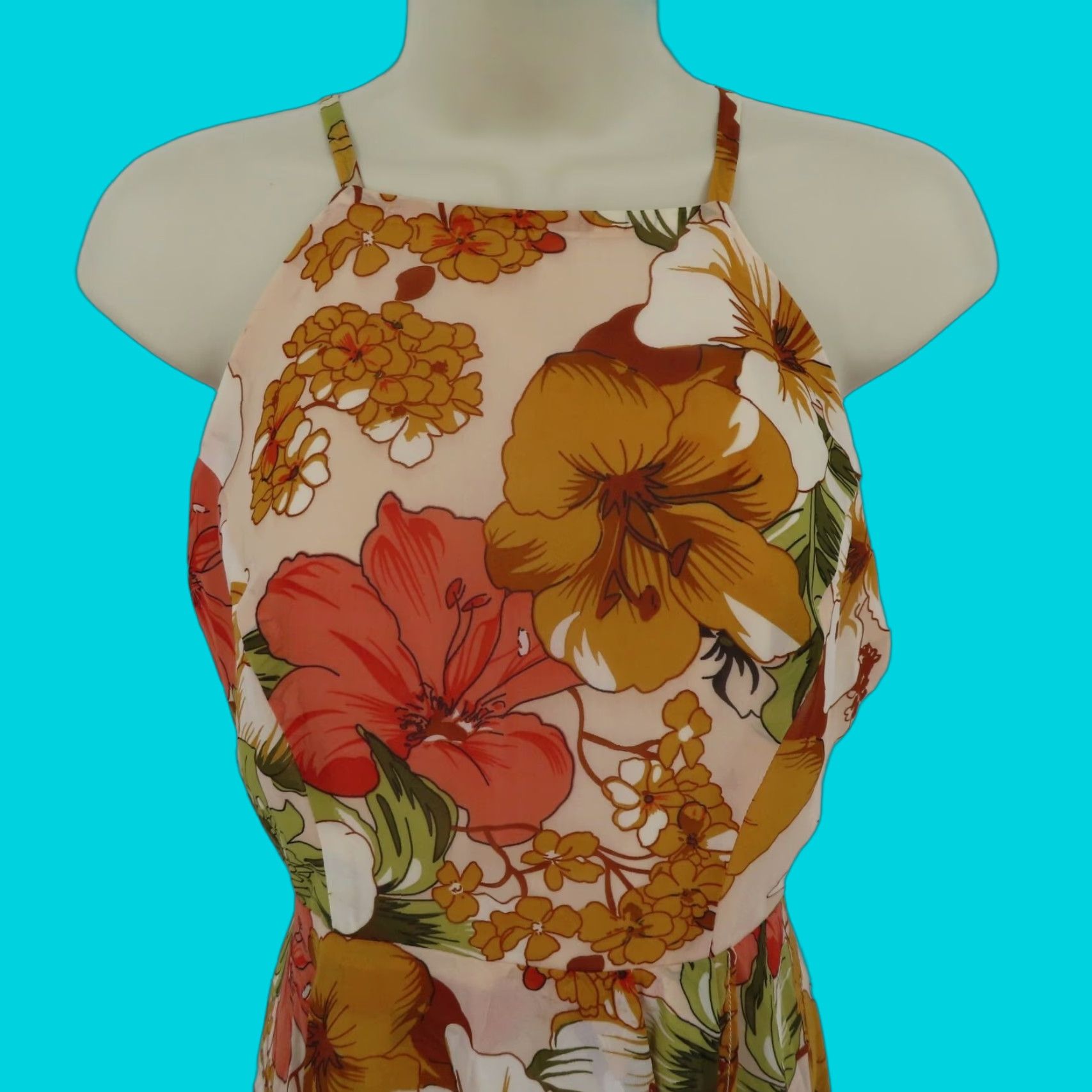 Lulus Womens M Eternal Joy Orange Floral Hi-Low Dress Sleeveless Sundress