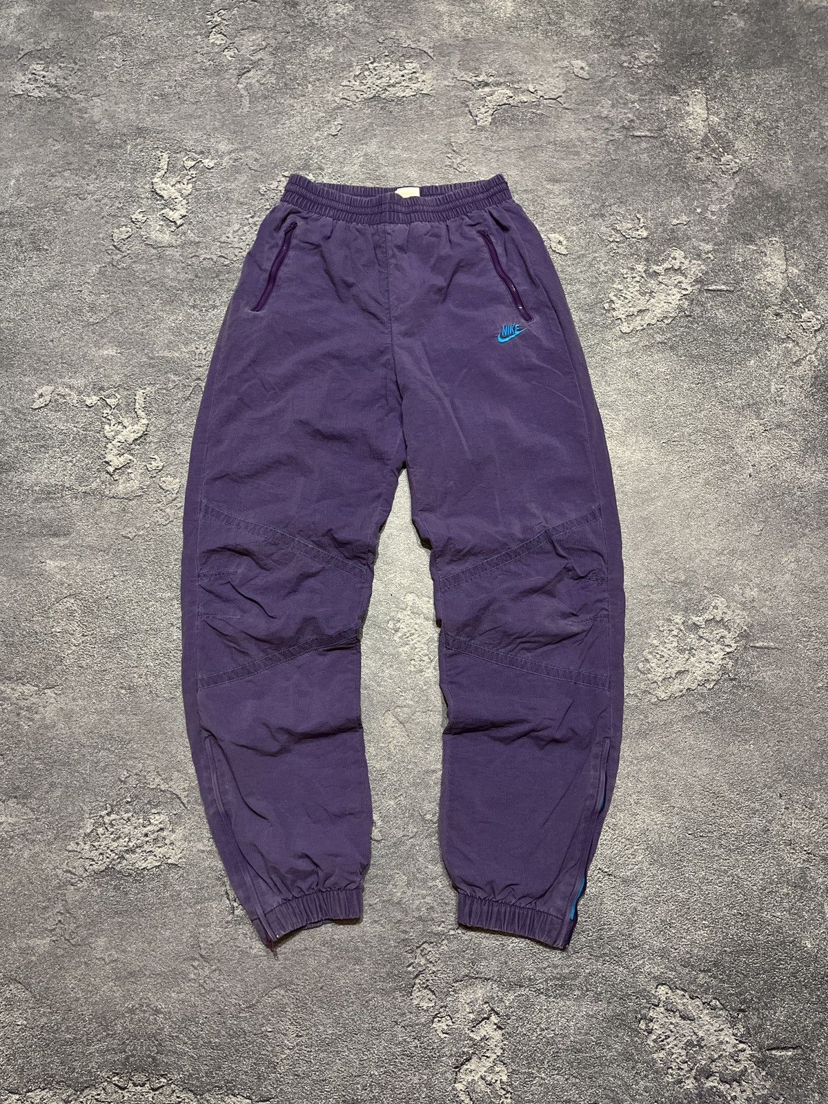 Nike × Vintage Vintage 80s Nike Purple Track Pants Size US 30 / EU 46 - 1 Thumbnail