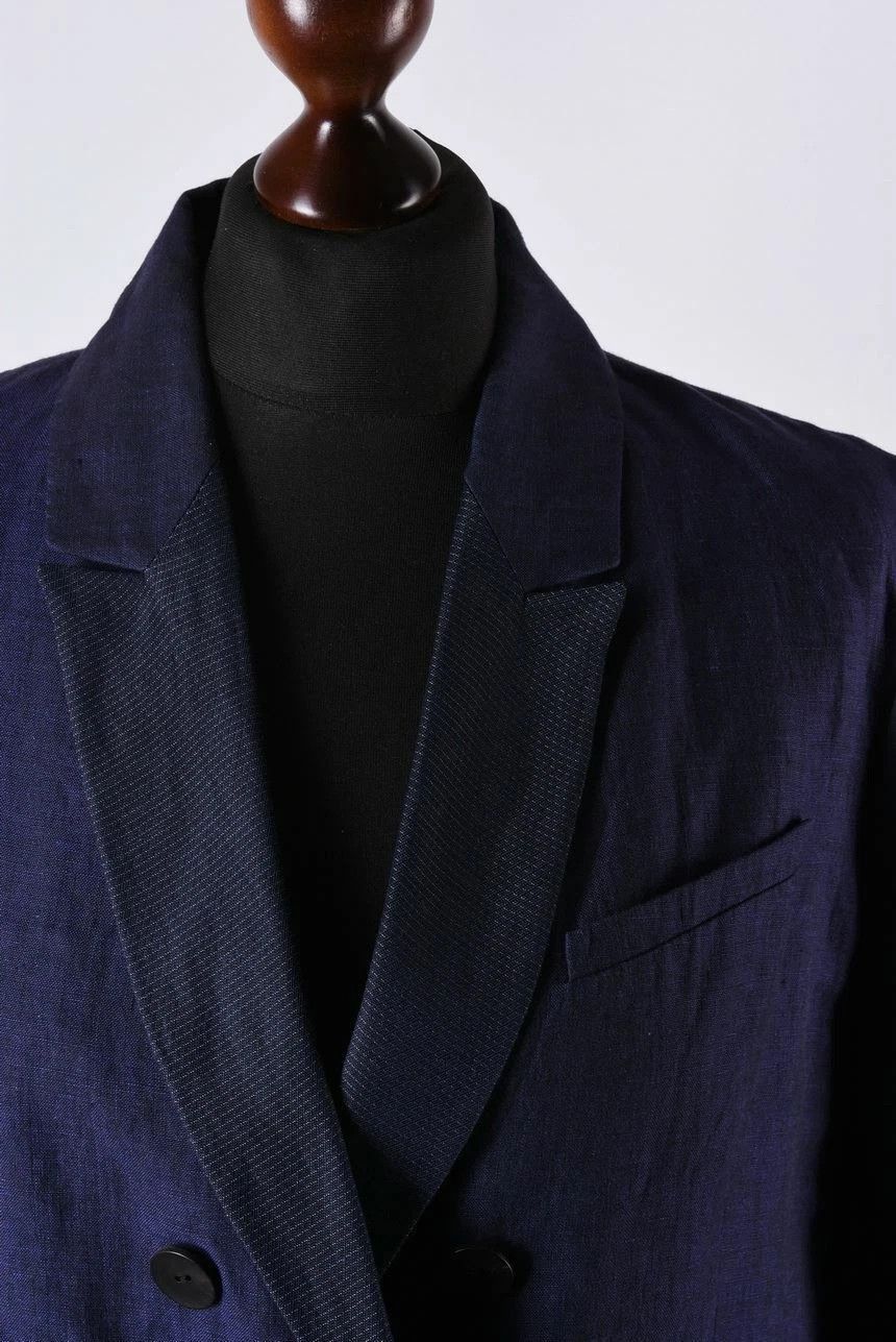 Belvest Women's Kenzo Défilé Double Breasted Blazer Navy Blue Jacket Size M / US 6-8 / IT 42-44 - 2 Thumbnail