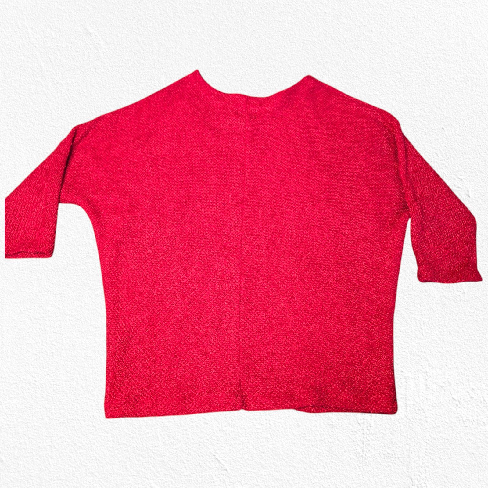 Worthington Worthington Red Textured Knit Tapered Sweater Size Medium Size M / US 6-8 / IT 42-44 - 9 Thumbnail