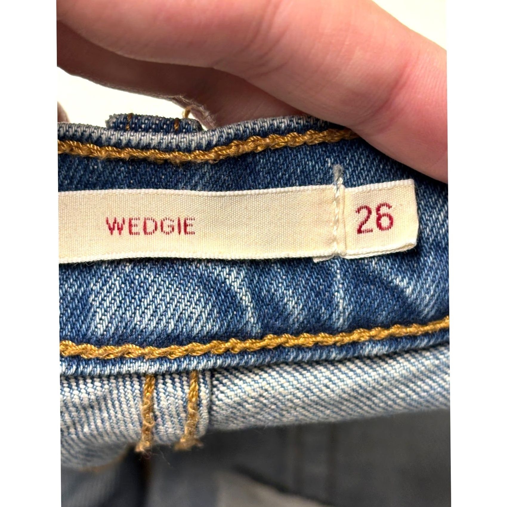 Levi's VINTAGE Levis Premium Wedgie Straight Jeans Blue Medium Wash Womens 26X27 Size 26" / US 2 / IT 38 - 6 Thumbnail