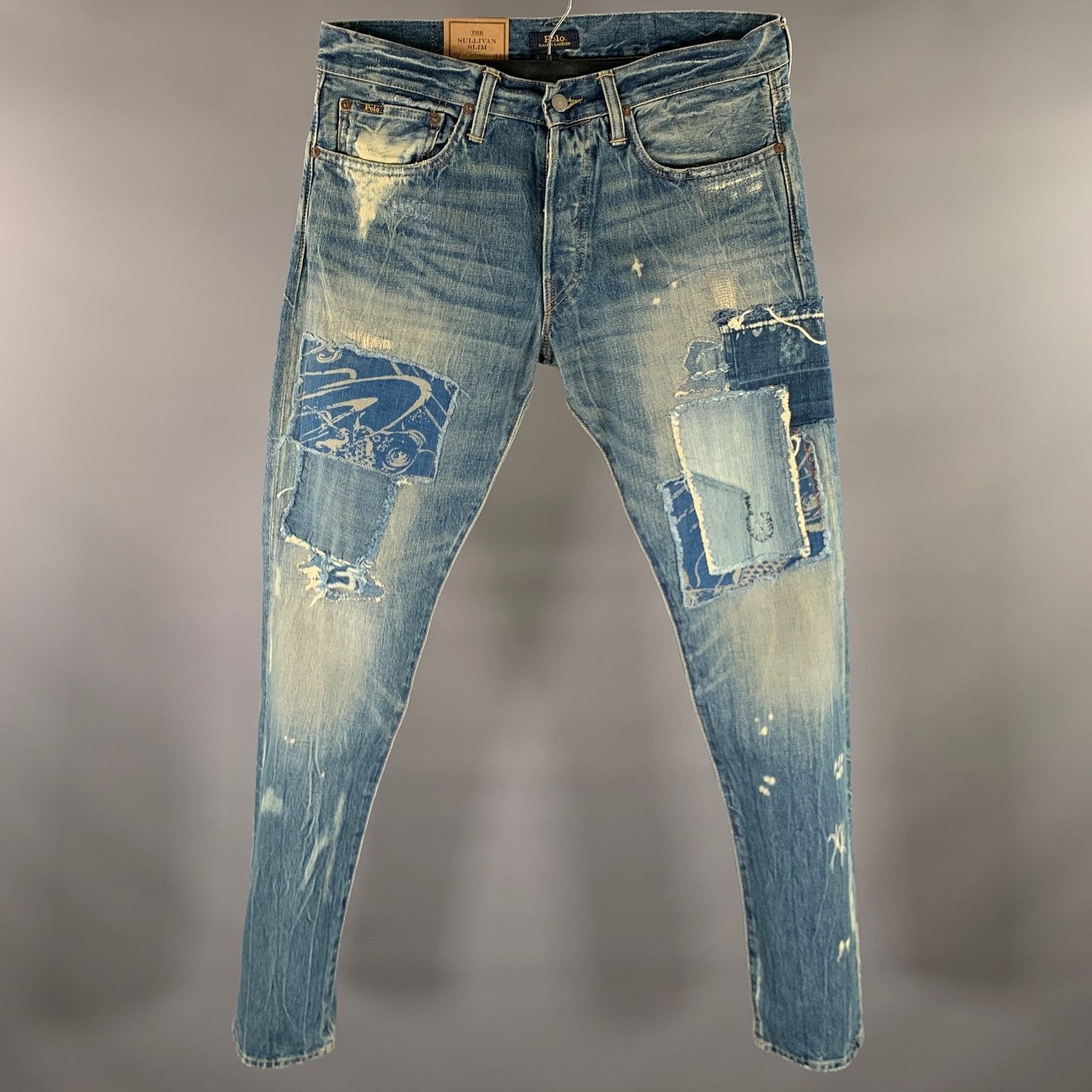 Polo Ralph Lauren Size 32 Blue Patchwork Denim Slim Fit Jeans Size US 32 / EU 48 - 1 Thumbnail