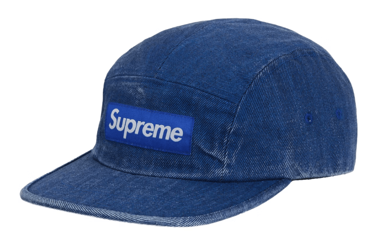 Supreme Bandana Jacquard Denim Camp Cap Blue SS25 – UniqueHype