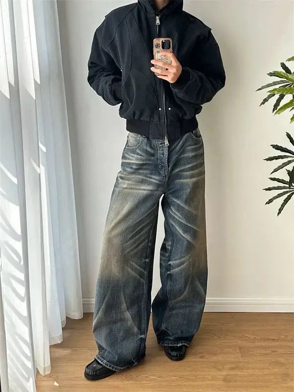 Jean Akiyama x Arisa Baggy Light Wash Wide Leg Denim Jeans Size US 32 / EU 48 - 4 Thumbnail