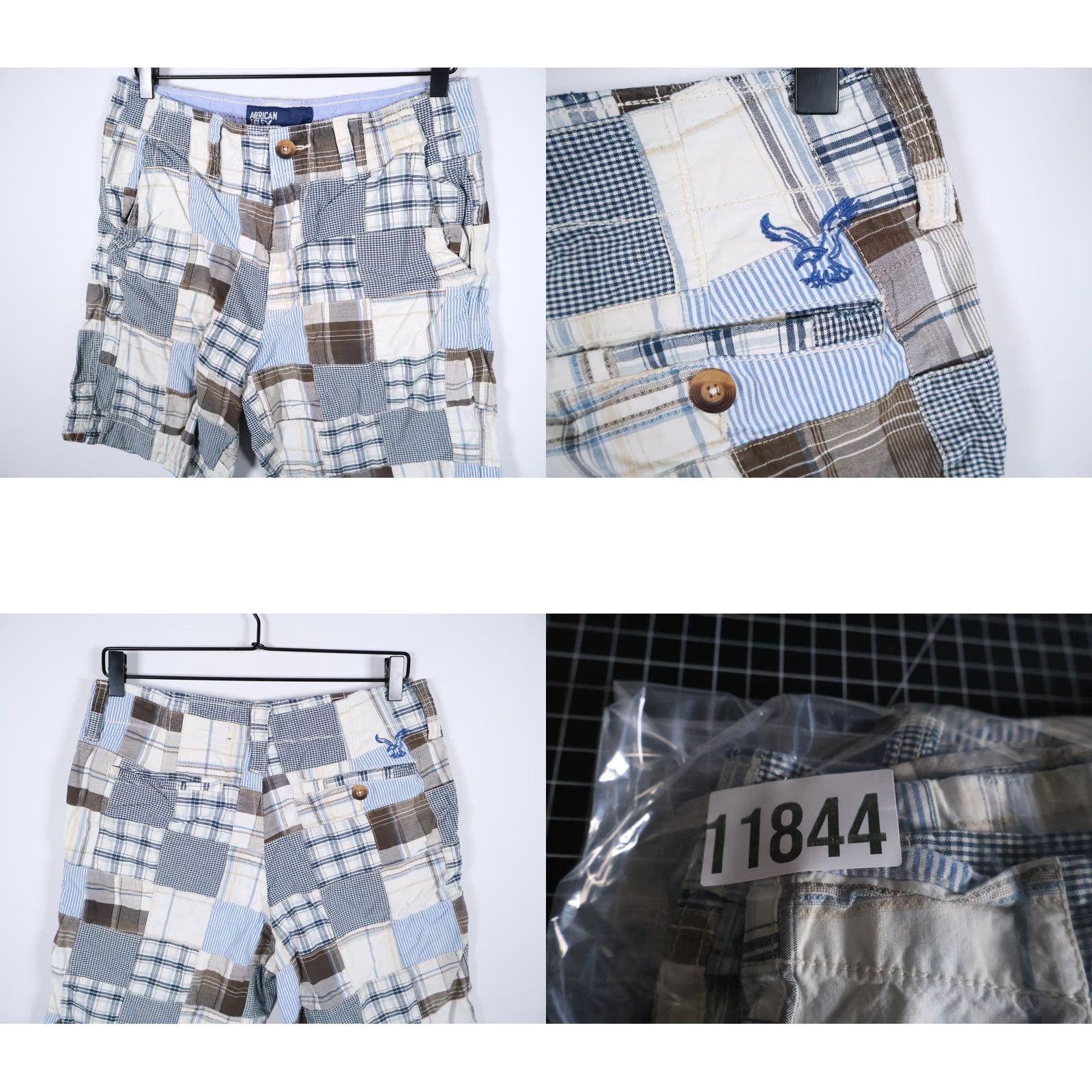 American Eagle Outfitters VINTAGE American Eagle Outfitters Patchwork Madras Shorts Men 32 x 9 White Blue Plaid Size US 32 / EU 48 - 9 Thumbnail