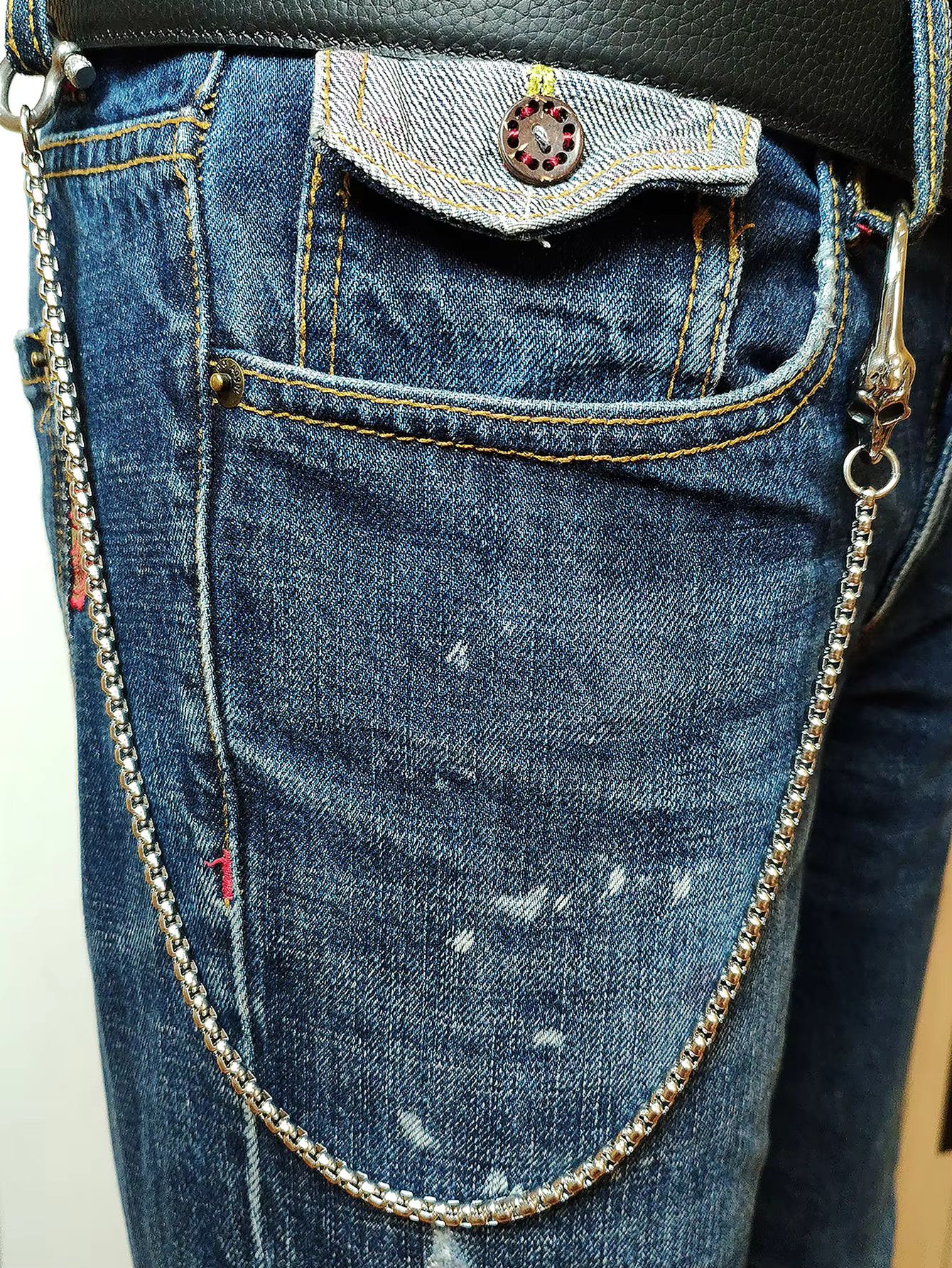 Jewelry Skull Snake Chain Jean Trousers Key Chain Street Waist Pant Size ONE SIZE - 4 Thumbnail
