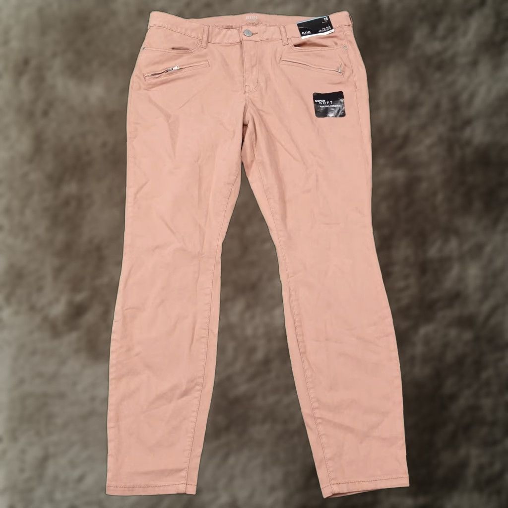 Pinko A.n.a A New Approach Jegging Pants 16 Pink Mid Rise Super Soft Stretch Womens Jeans Leggings Modern Casual Womens 16 Size 38" / US 16 / IT 52 - 1 Thumbnail