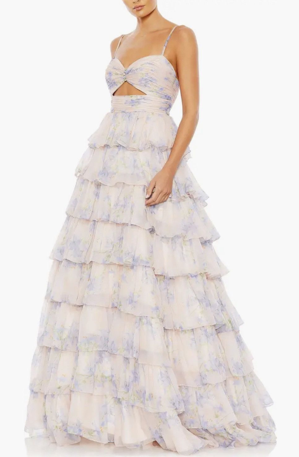 Mac Duggal Mac Duggal Floral Cut Out Ruffle Layered Gown size 4 Size S / US 4 / IT 40 - 2 Thumbnail