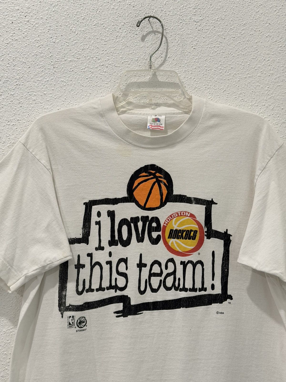 NBA Vintage 90s Houston Rockets “I Love This Team” NBA Tshirt L Size US L / EU 52-54 / 3 - 2 Thumbnail