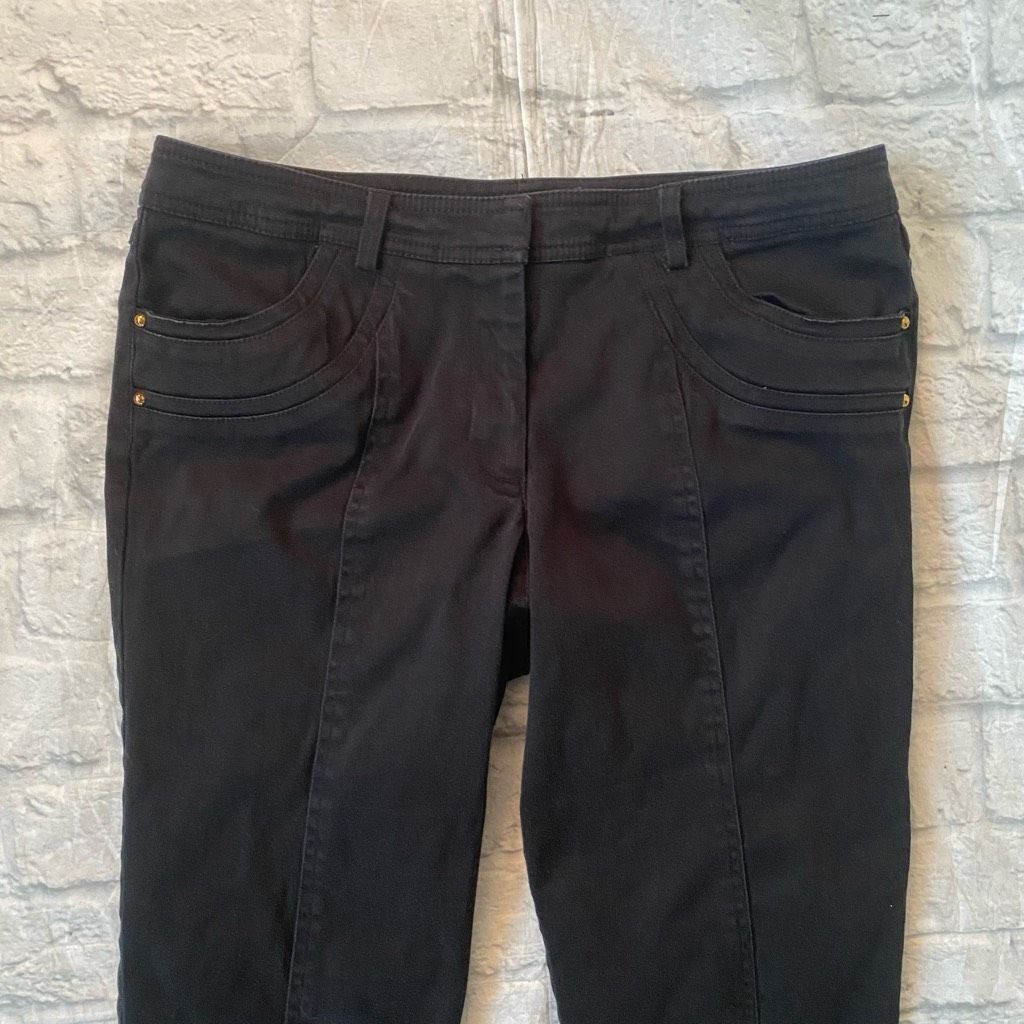 Other Cache women 8 cotton blend crop ankle pants black Size 30" / US 8 / IT 44 - 2 Thumbnail