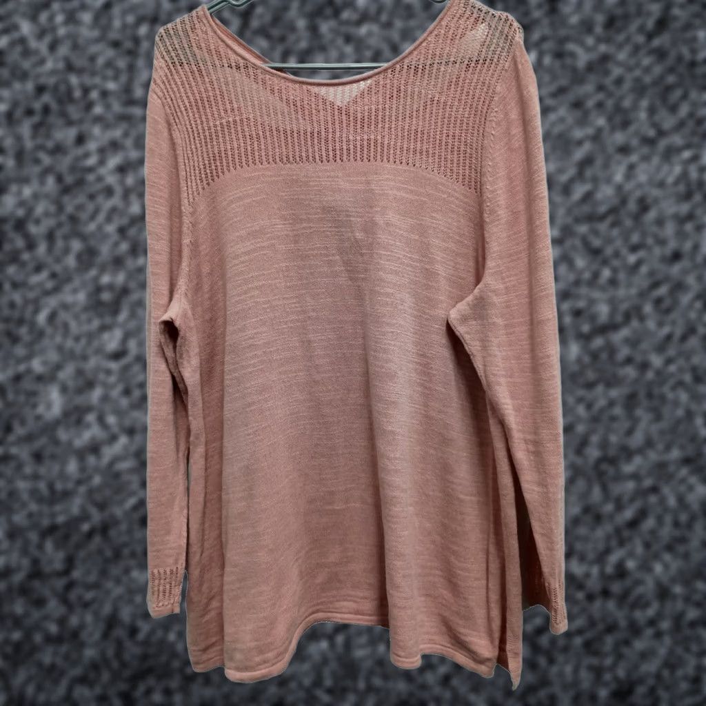 Vintage Catherines Womens Pink Pullover Crochet Sweater 1X - Boho Casual Size XL / US 12-14 / IT 48-50 - 1 Thumbnail