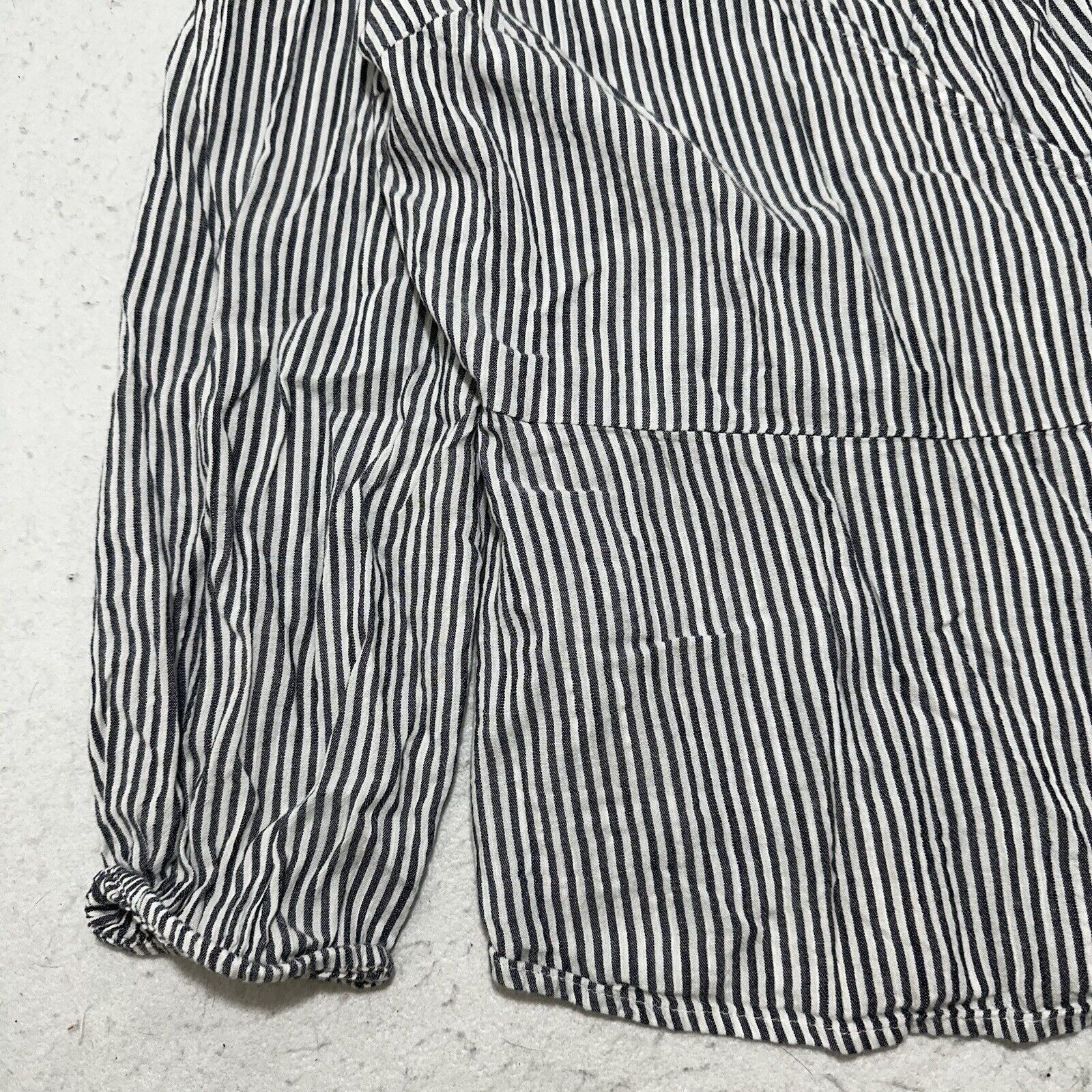 Old Navy Old Navy Medium Long Sleeve Wrap Top Navy Blue Striped Shirt Size M / US 6-8 / IT 42-44 - 6 Thumbnail