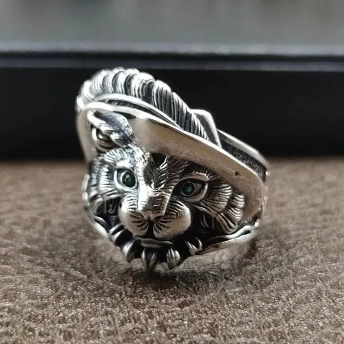 Japanese Brand Creative Feather Cat Rings Opening Ring Size ONE SIZE - 2 Thumbnail