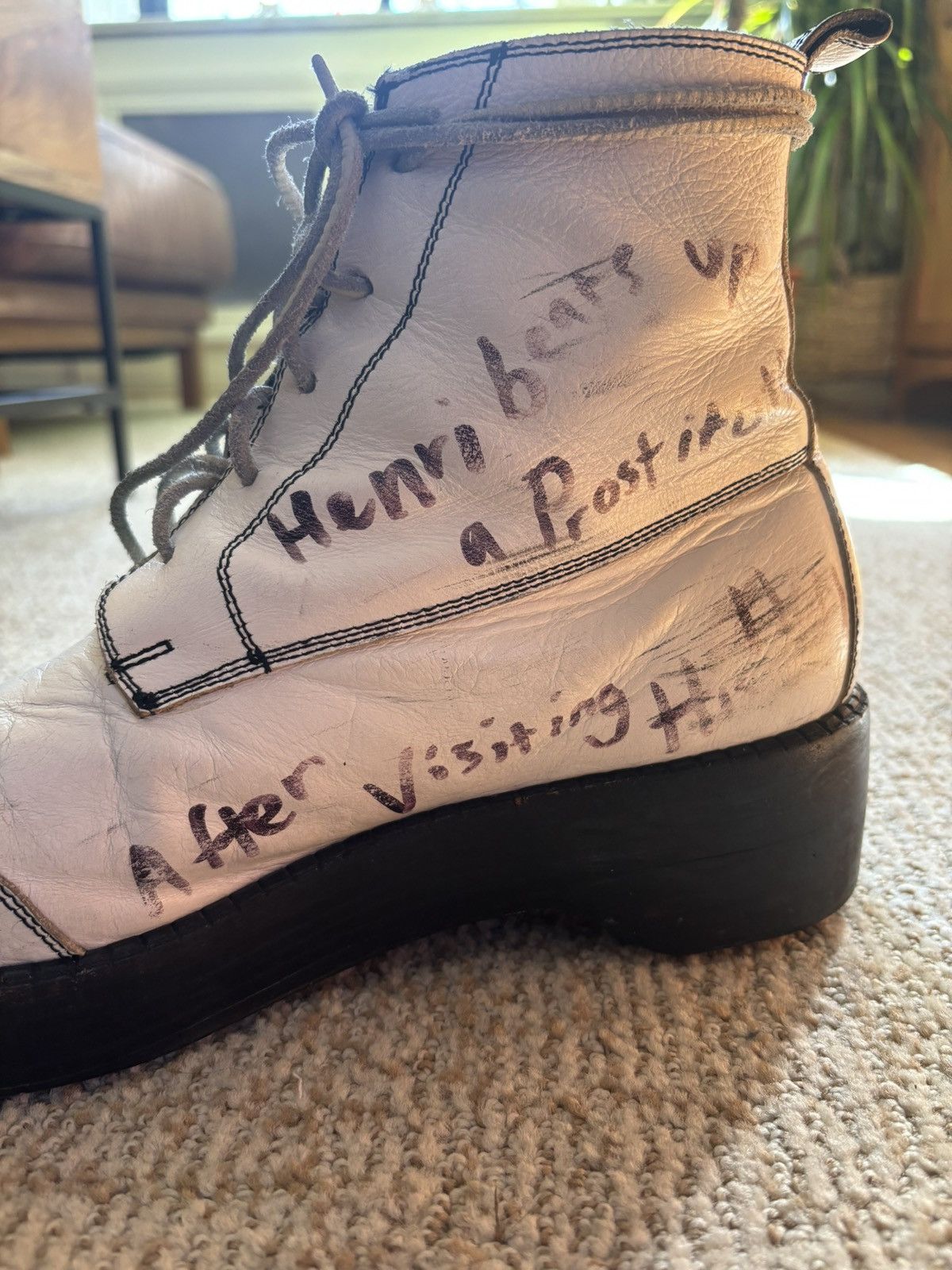 Enfants Riches Deprimes “CREEPER BOTTES EN CUIR (WITH TEXT)” Runway Boots Size US 11 / EU 44 - 14 Thumbnail