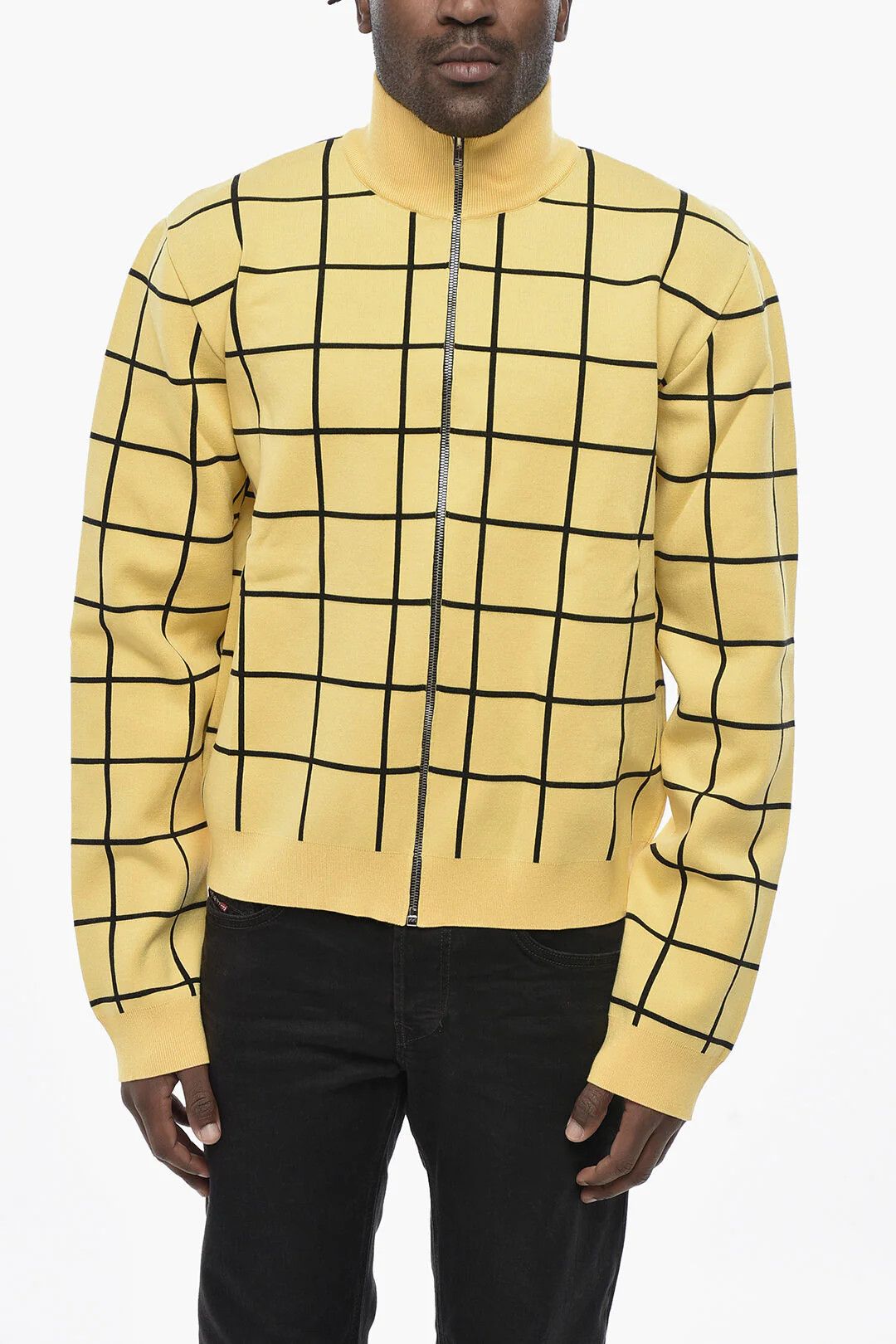 Marni og1mm0326 Viscose-Blend Mockneck Sweater in Yellow Size US S / EU 44-46 / 1 - 1 Thumbnail