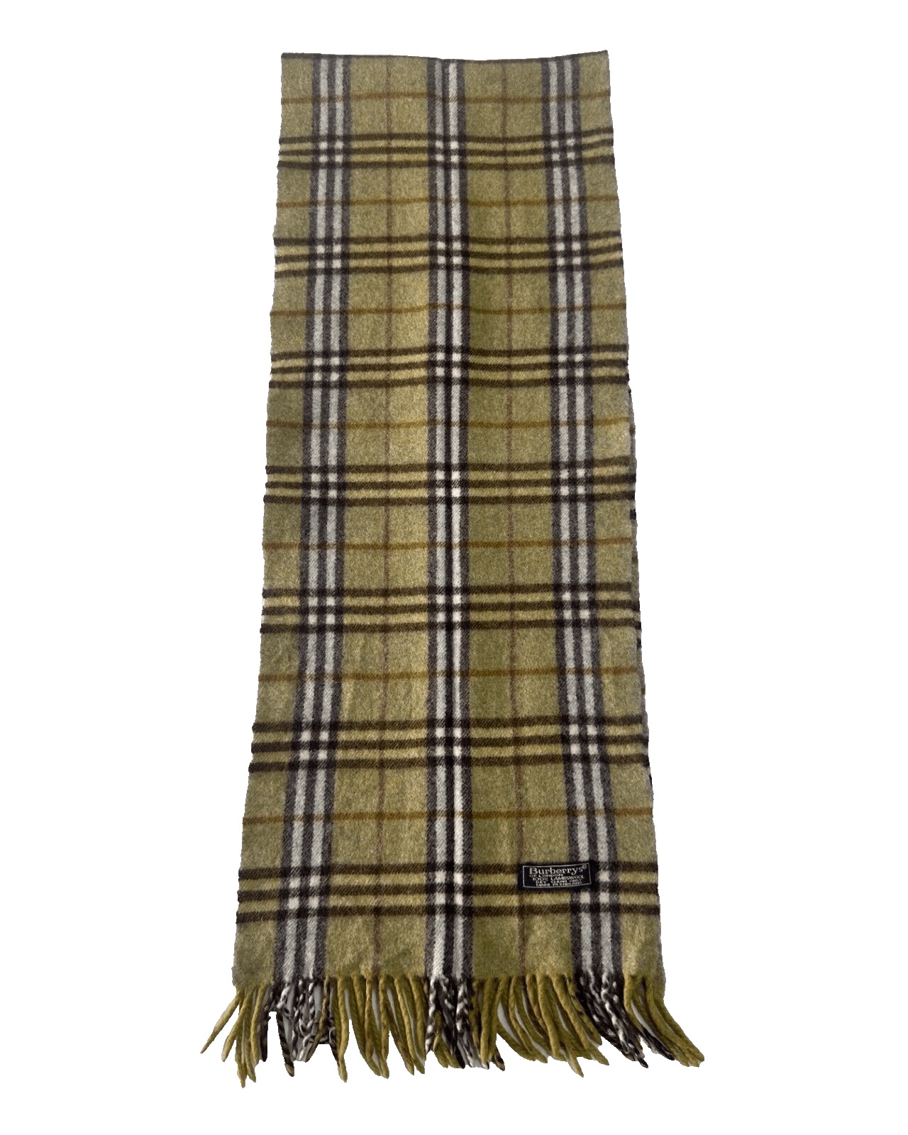 Burberry Burberry's Vintage Check Scarf Green 100% Lambswool Unisex Size ONE SIZE - 4 Thumbnail