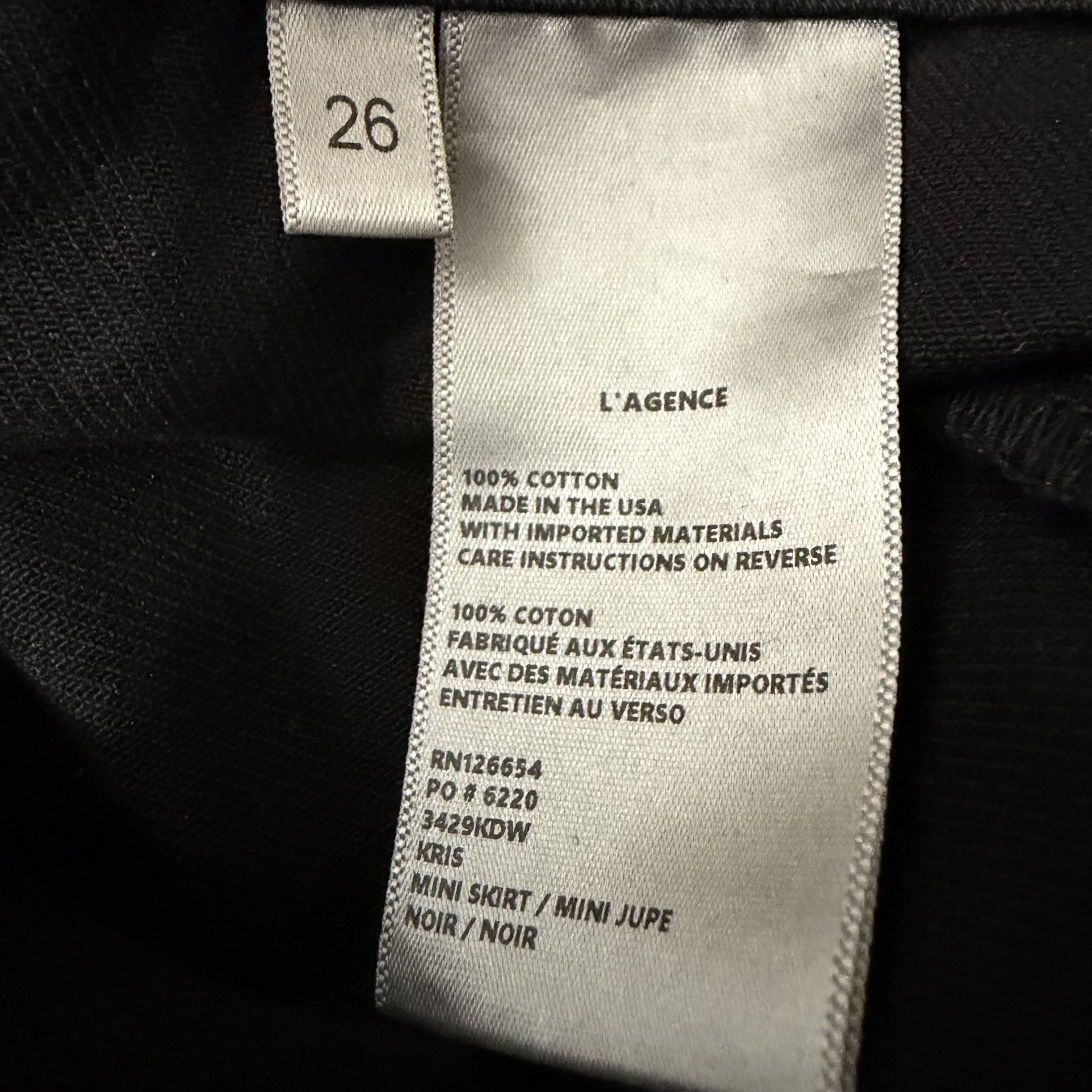 L'AGENCE L'AGENCE Kris Black Cotton Button Front Mini Skirt Size 26" / US 2 / IT 38 - 4 Thumbnail