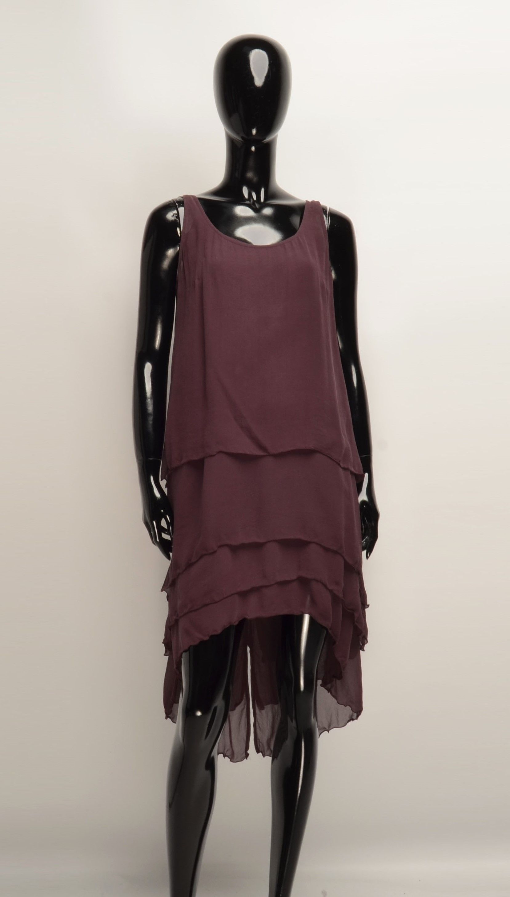 Designer × H&M × Karl Lagerfeld Karl Lagerfeld For H&M Burgundy Silk Flared Mini Dress Size M / US 6-8 / IT 42-44 - 1 Thumbnail