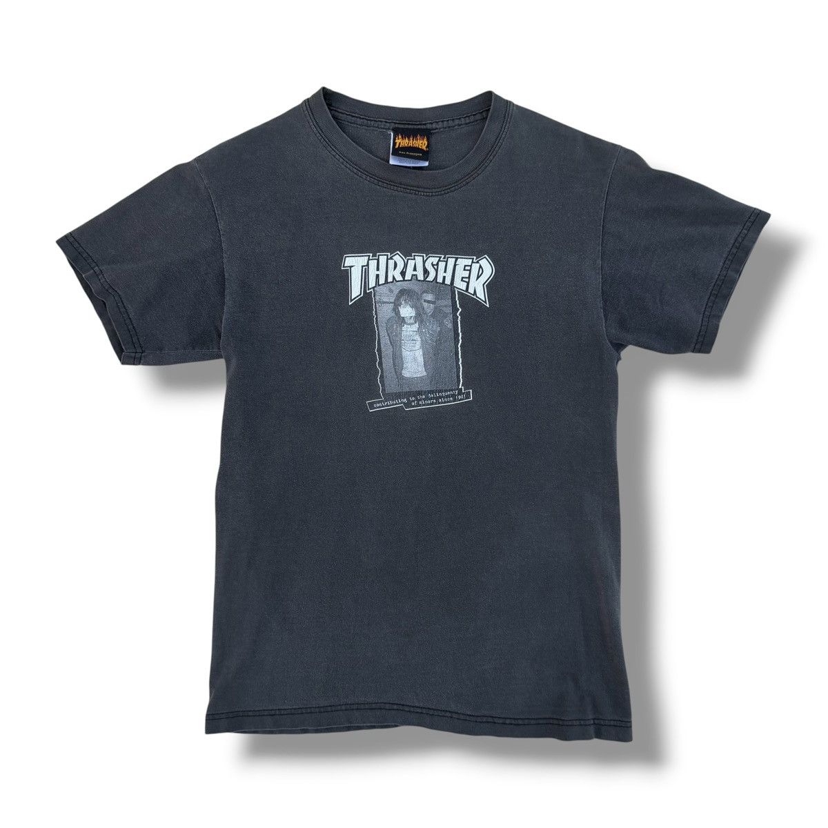 Thrasher Vintage Y2K Thrasher Magazine Punk T-Shirt Faded Black Small Size US S / EU 44-46 / 1 - 1 Thumbnail