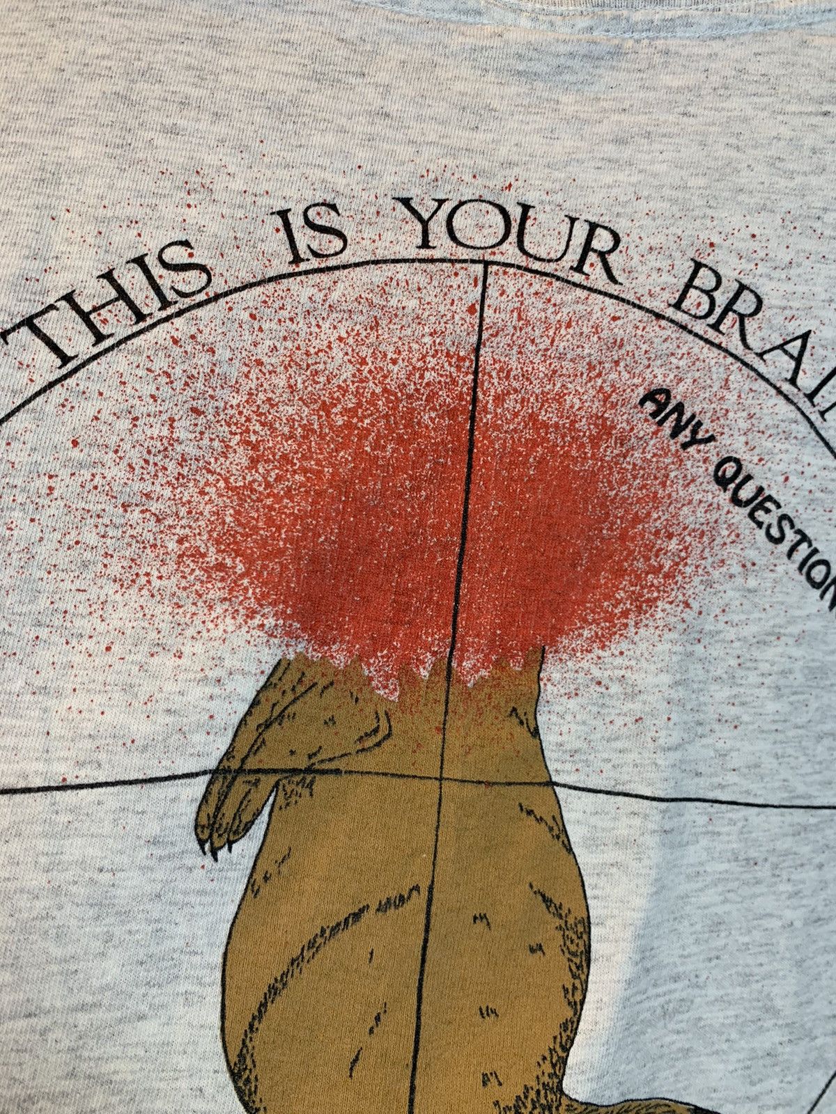 Vintage RARE Vintage Your Brain On Hollow Points Single Stitch Shirt Size US XL / EU 56 / 4 - 6 Thumbnail