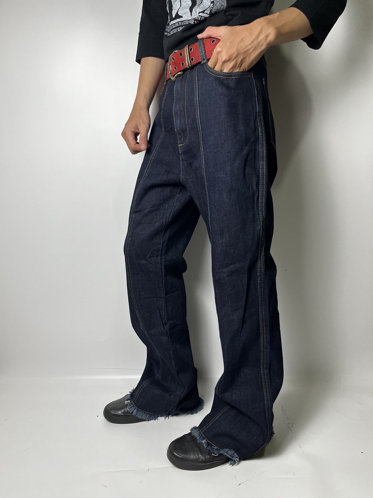 Japanese Brand × Jean Flare stripe denim jeans japanese brand Size US 28 / EU 44 - 14 Thumbnail