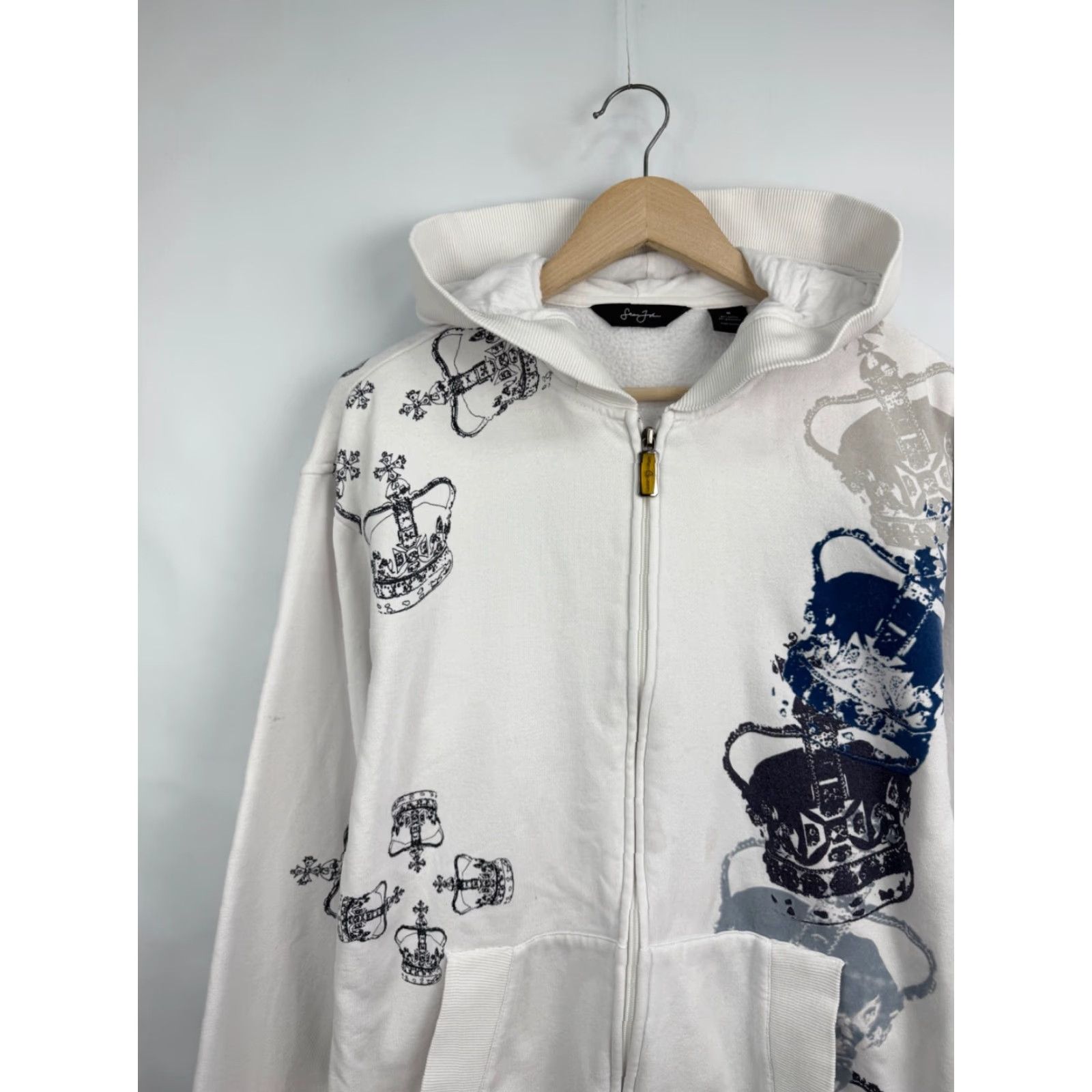 Sean John Vintage Sean John Crown Zip Hoodie Mens M White Retro Rare Y2K Crown Rap Hype Hoodie Size US M / EU 48-50 / 2 - 3 Thumbnail