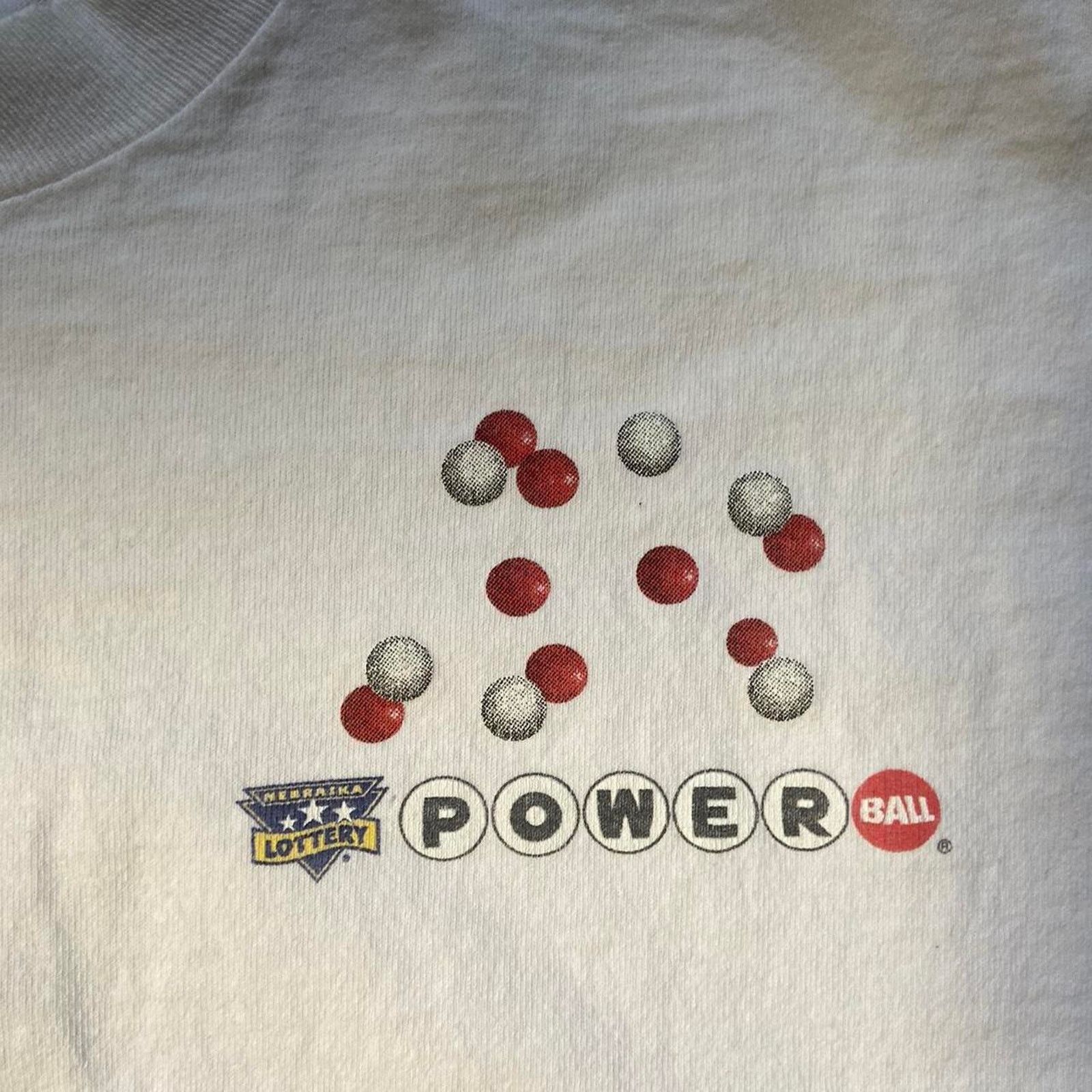 Fruit Of The Loom 90s nebraska powerball lottery tee Size US XL / EU 56 / 4 - 2 Thumbnail
