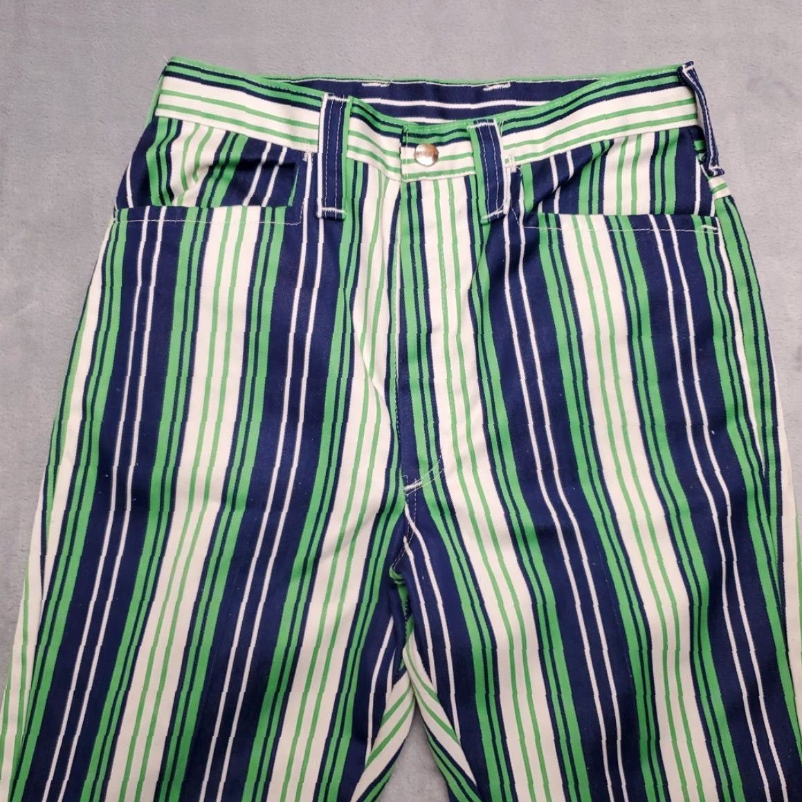 Wrangler VTG Wrangler Pants Women 11 Chino Flare Striped 26x30 Multicolor USA Retro Gently Used Womens Size 32" / US 10 / IT 46 - 3 Thumbnail
