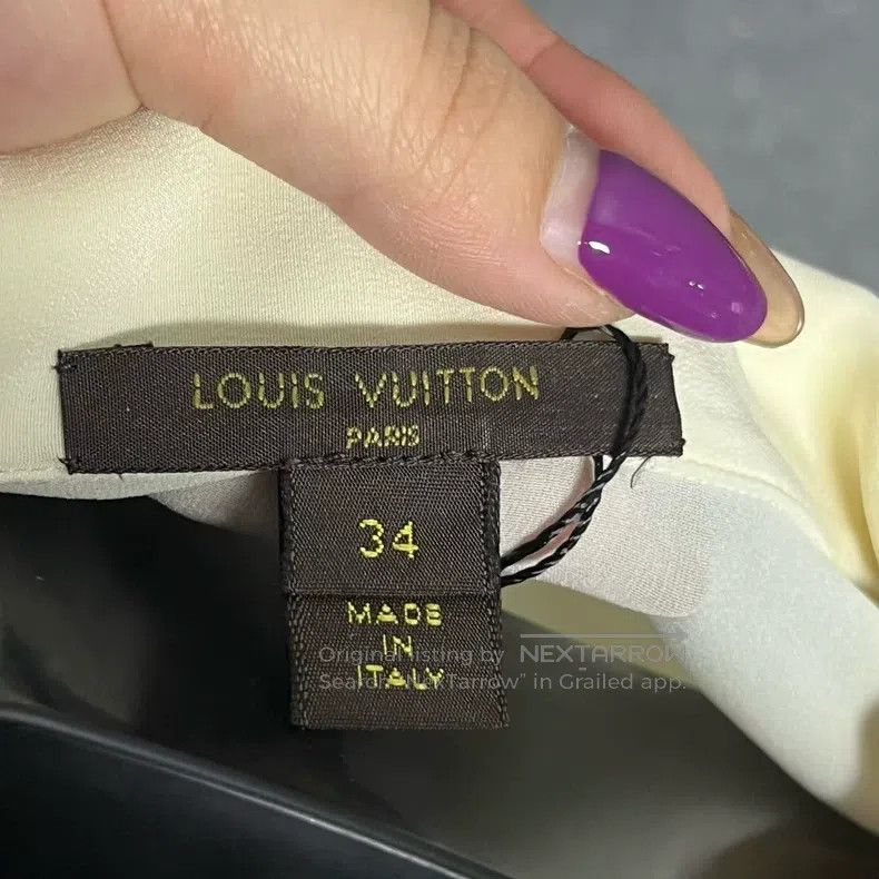 Louis Vuitton Louis Vuitton Off-white Mulberry Silk Lapel Casual Long Sl Size XXS / US 00 / IT 34 - 2 Thumbnail