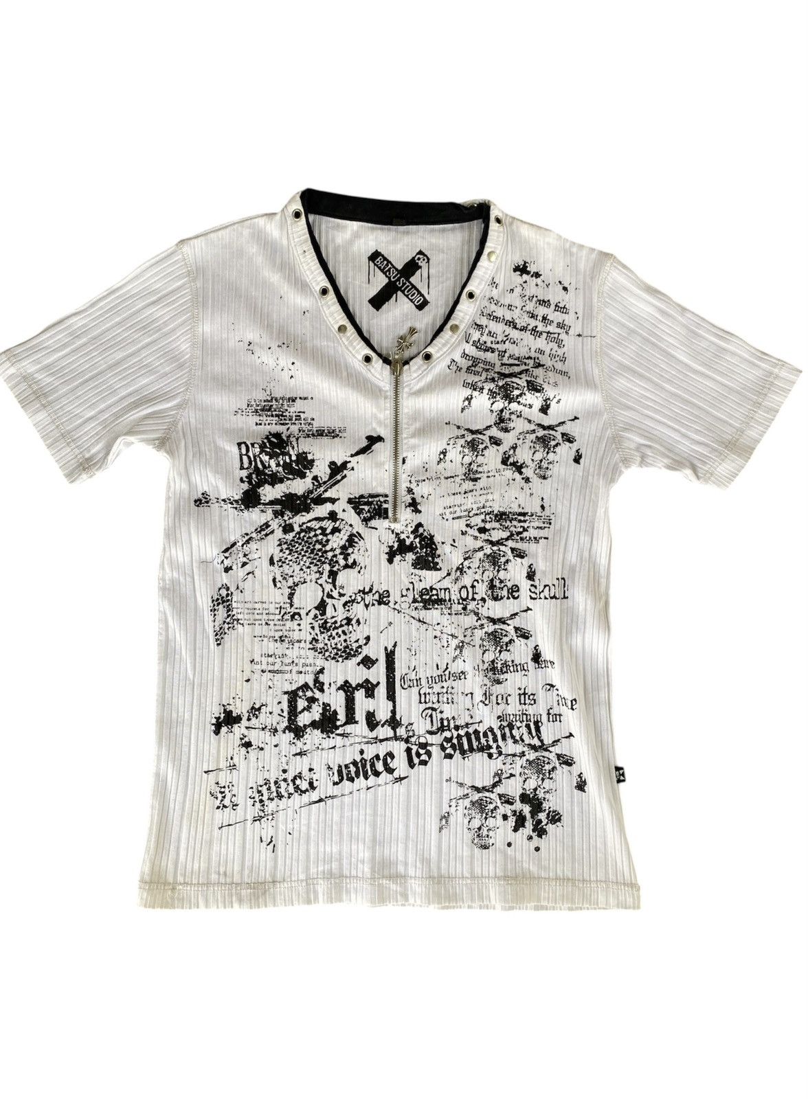 Japanese Brand 2000s Batsu Studio Zipper cross Skull and sex tee Size US S / EU 44-46 / 1 - 1 Thumbnail