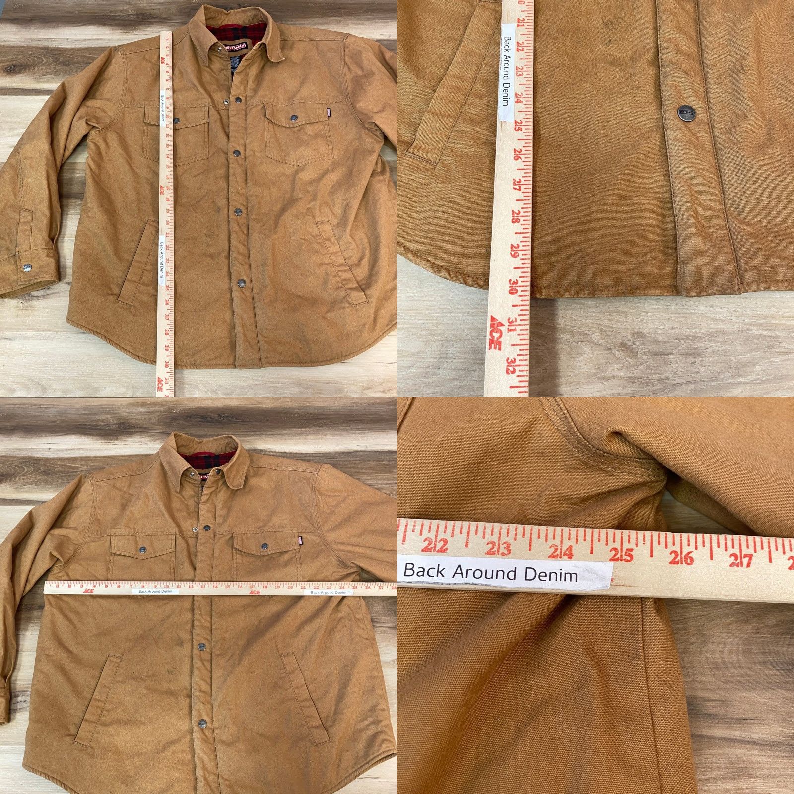 Vintage Craftsman Men L Canvas Plaid Fleece Lined Work Jacket Snap Button Shirt Coat Size US L / EU 52-54 / 3 - 8 Thumbnail