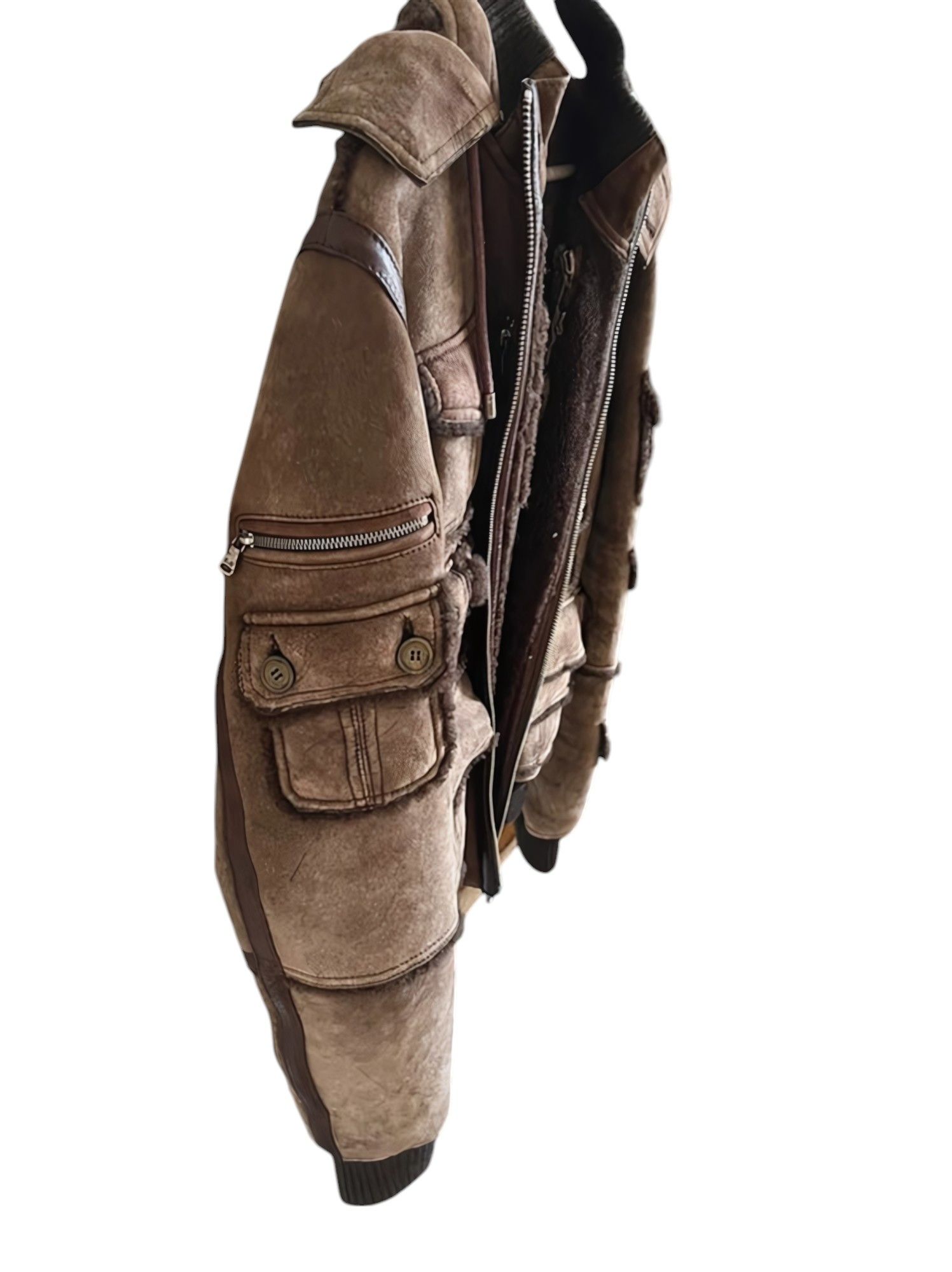 Dolce & Gabbana SHEARLING SUEDE LEATHER MULTIPOCKET JACKET Size US L / EU 52-54 / 3 - 3 Thumbnail