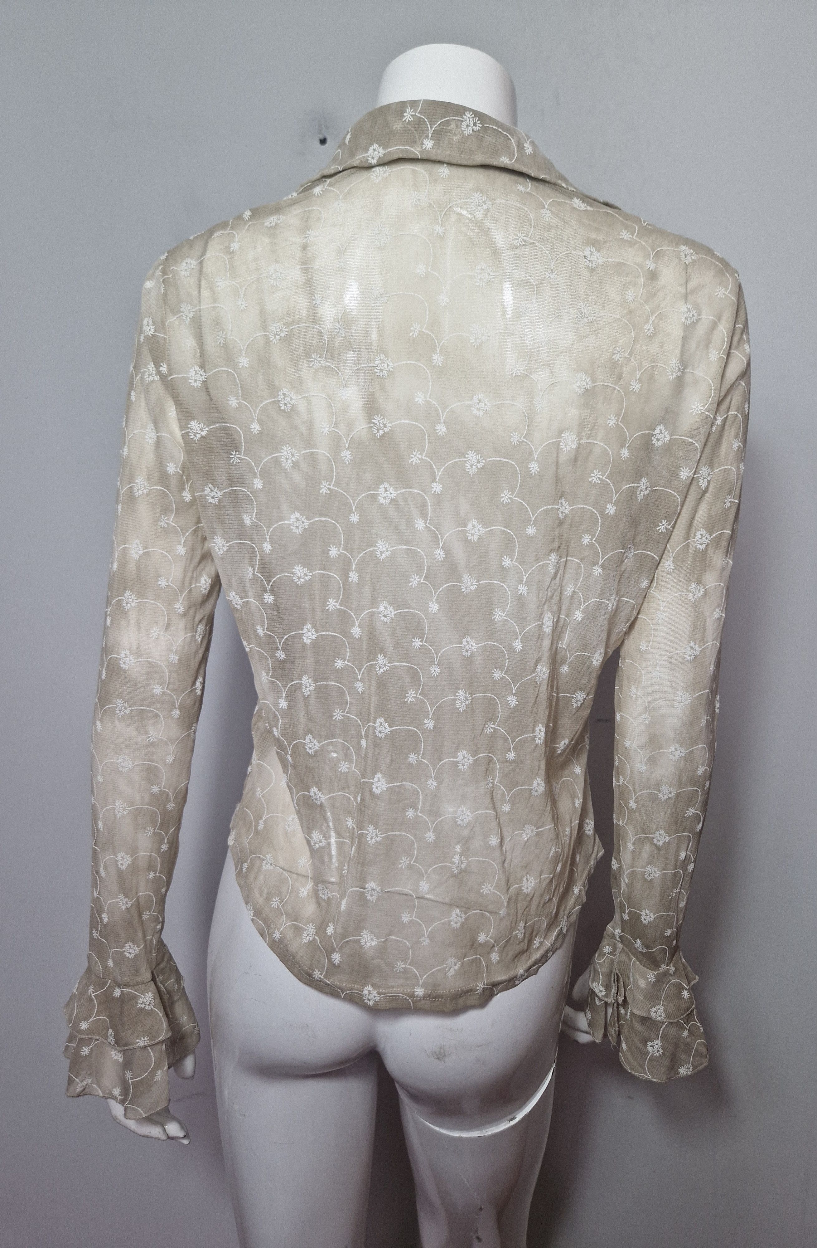 Japanese Brand × Vintage vintage flare transparent blouse Size L / US 10 / IT 46 - 9 Thumbnail