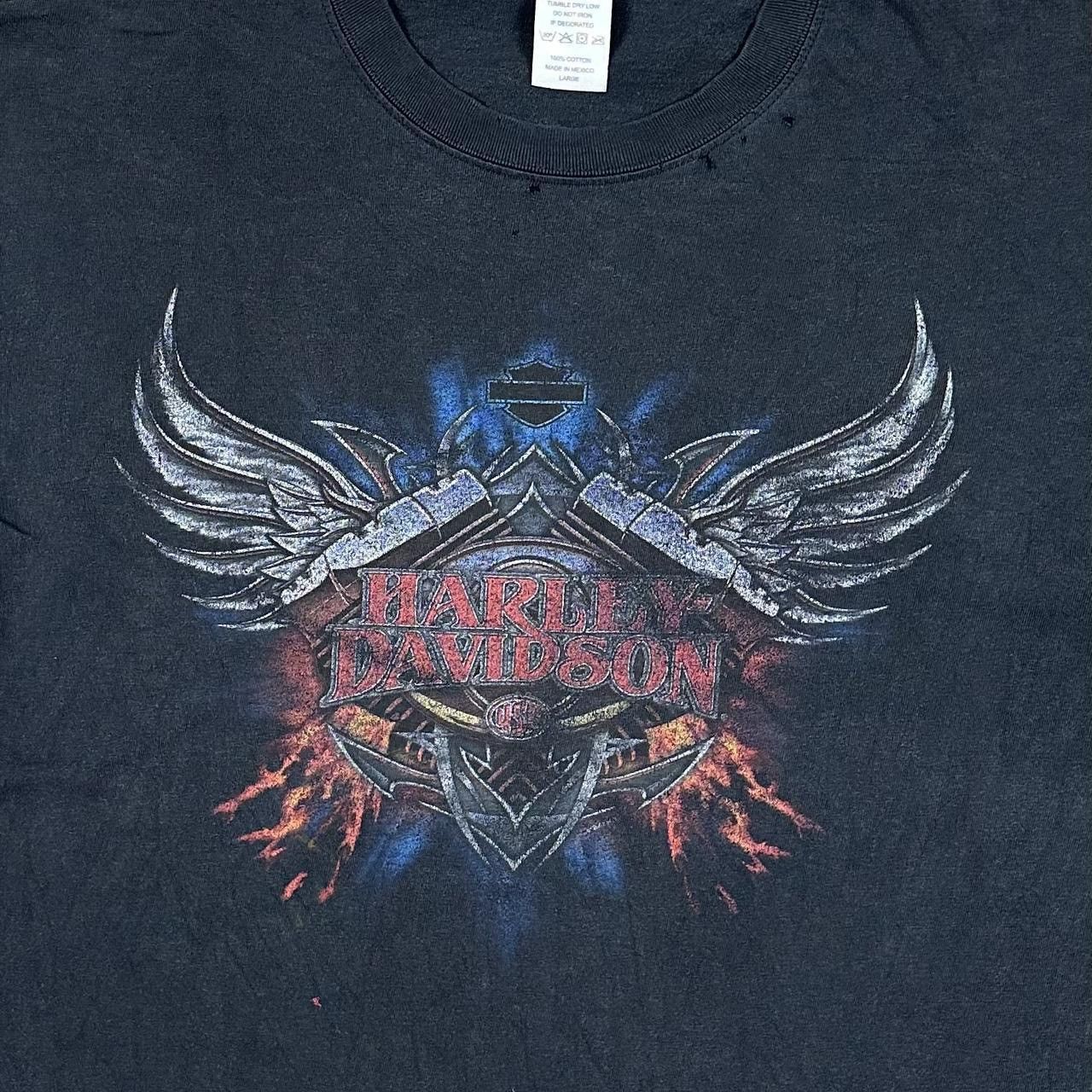 Vintage Vintage Harley Davidson Distressed Flames Tribal T-Shirt Size US L / EU 52-54 / 3 - 3 Thumbnail