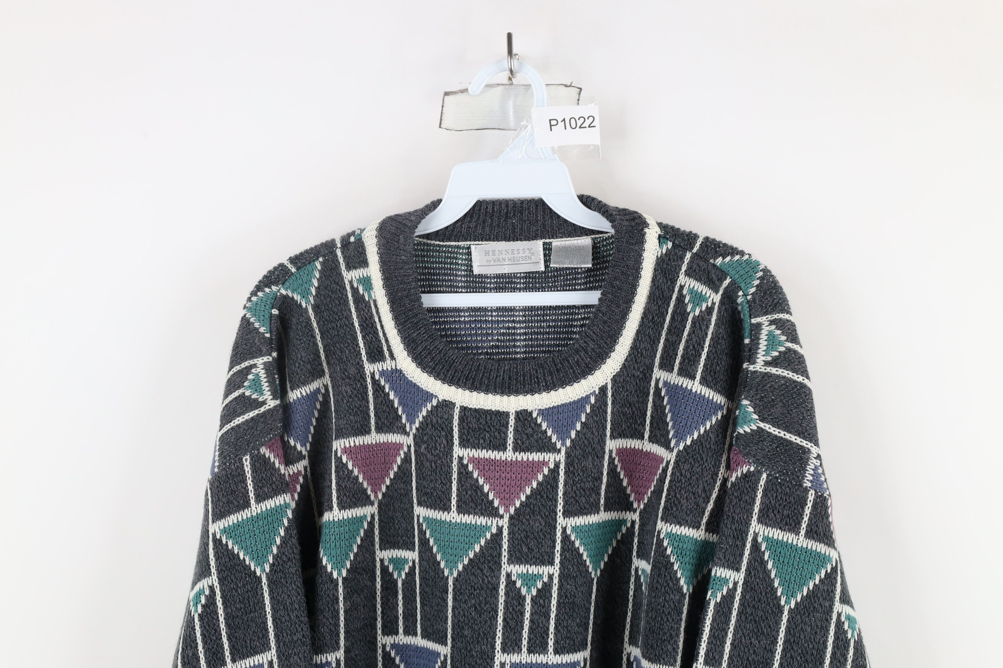 Vintage Vintage 90s Coogi Style Bassmaster Geometric Knit Sweater Size US L / EU 52-54 / 3 - 2 Thumbnail