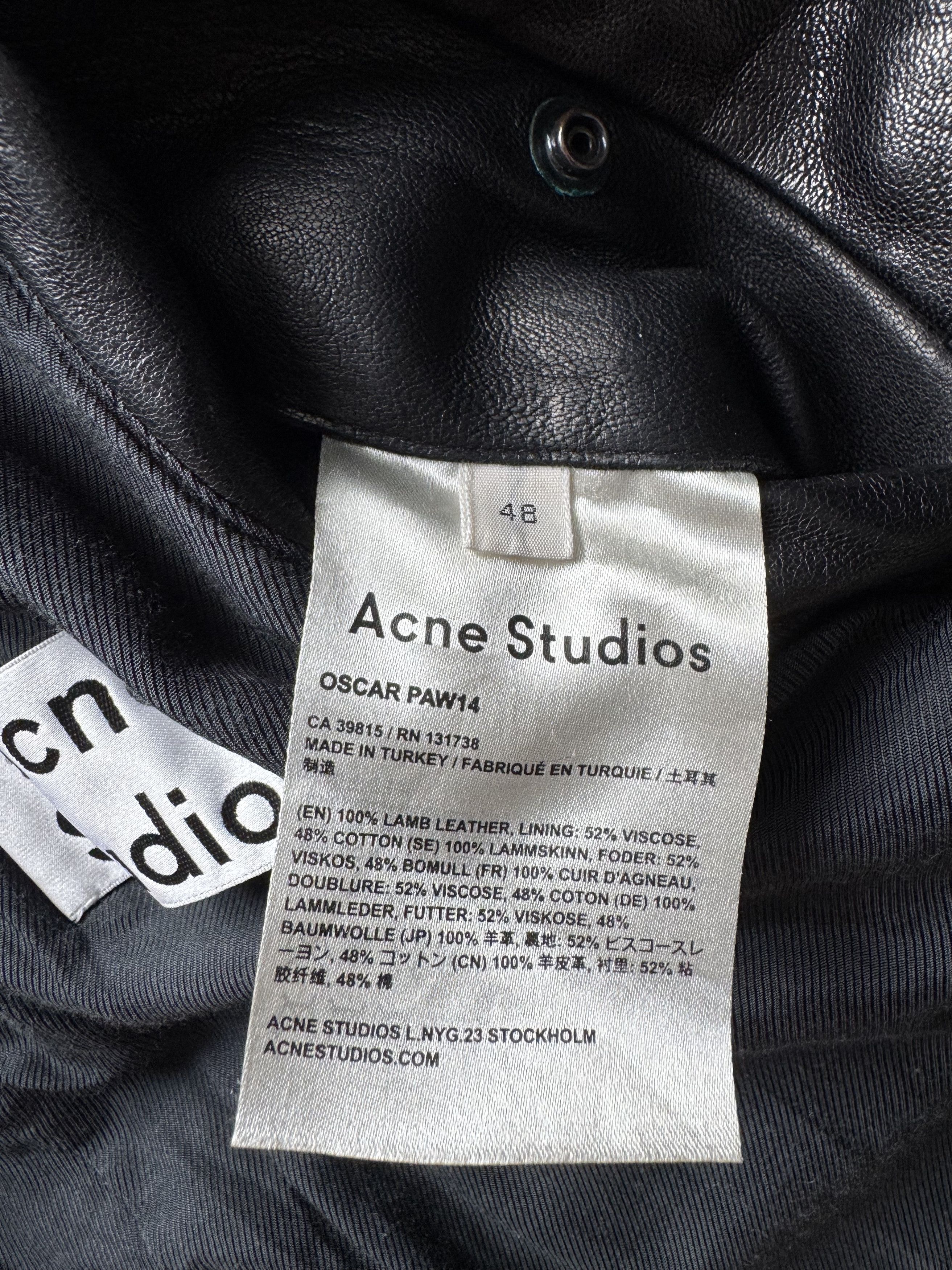 Acne Studios Acne Studios Oscar Black Leather Jacket Size US M / EU 48-50 / 2 - 6 Thumbnail