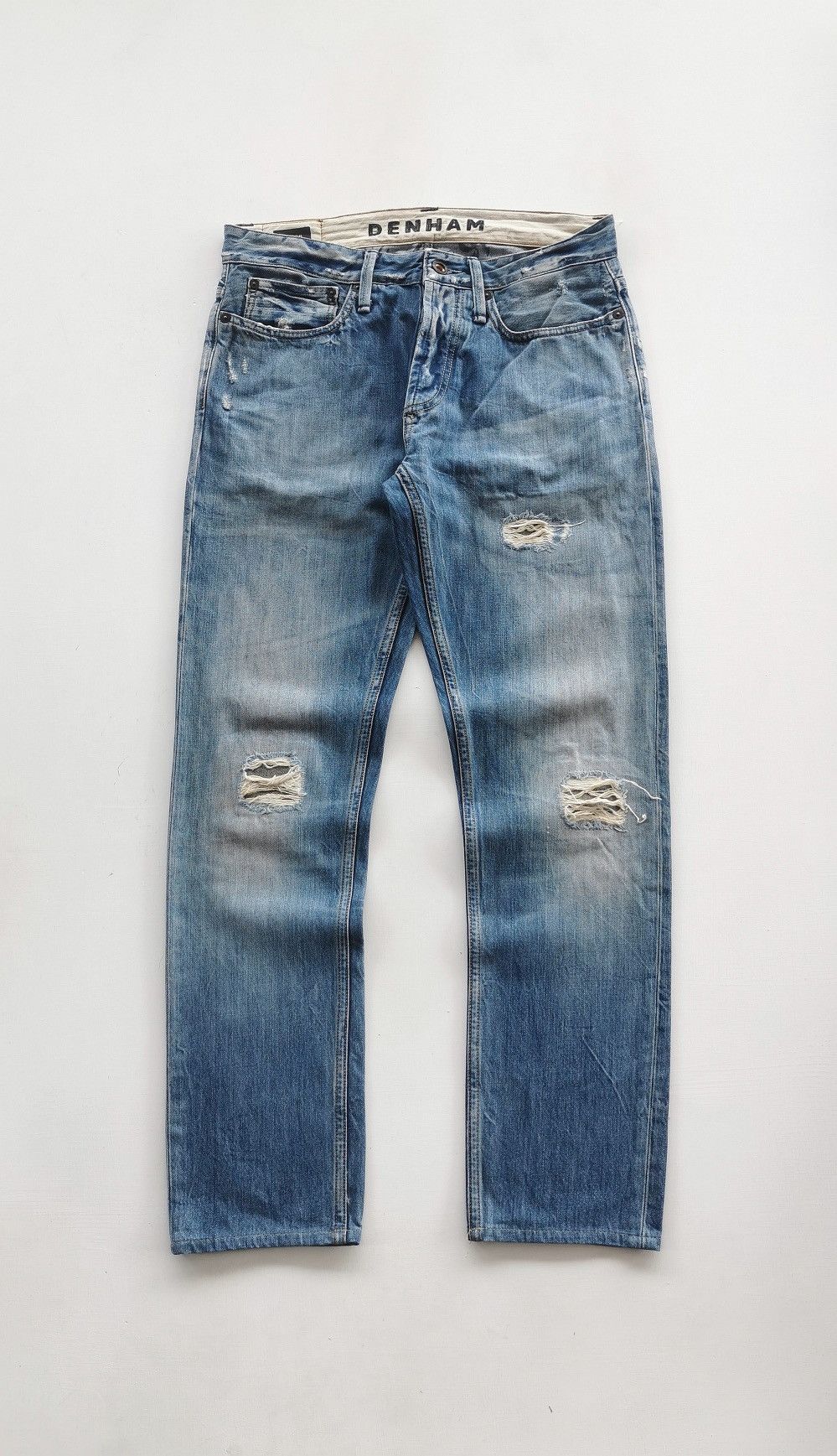 DENHAM Razor Slim Denham Distressed Denim Jeans Size US 30 / EU 46 - 1 Thumbnail