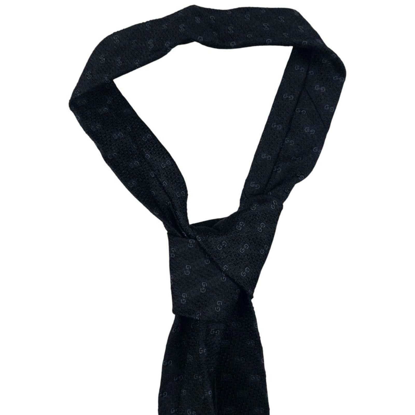 Gucci Vintage Gucci Monogram Silk Tie Size ONE SIZE - 3 Thumbnail