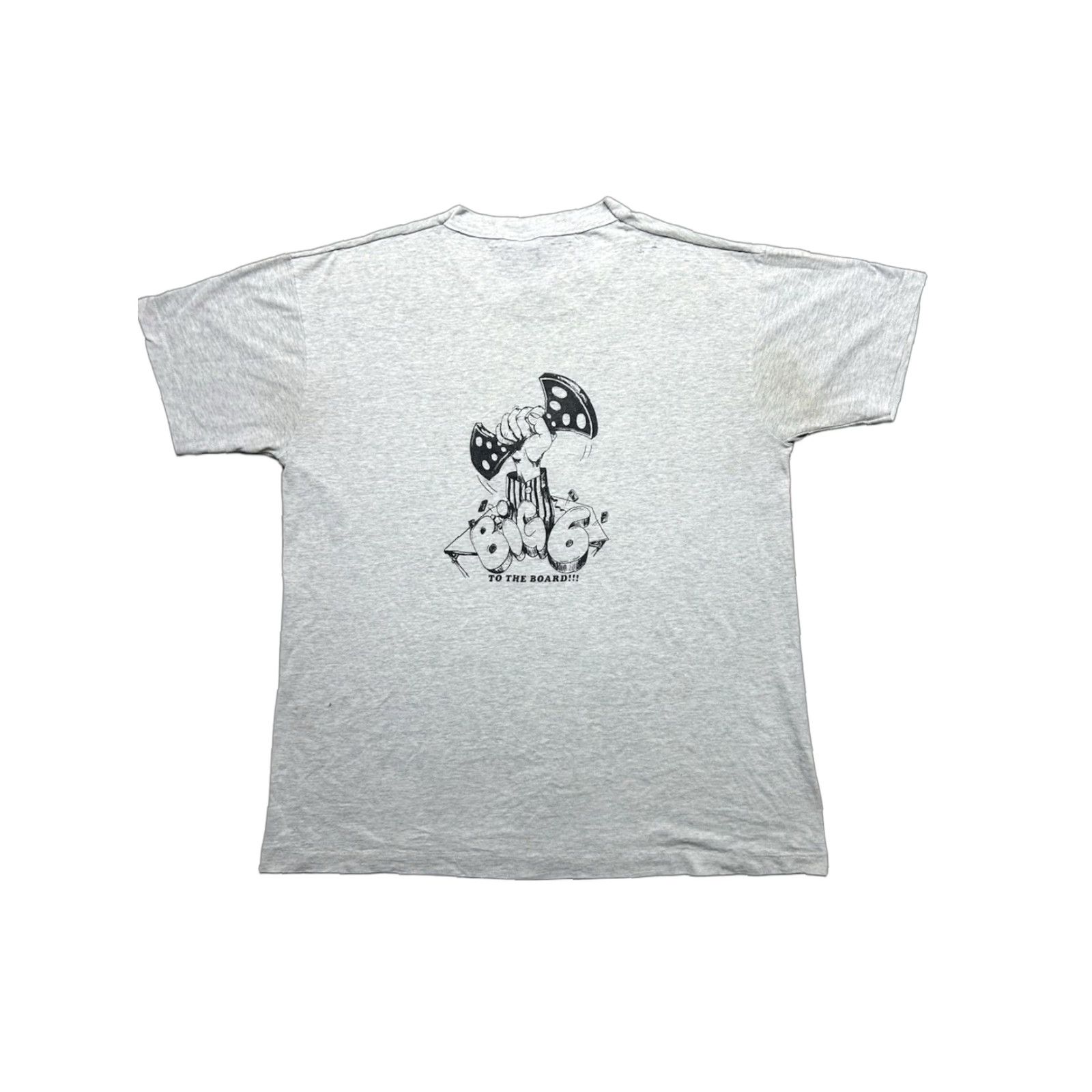 Fruit Of The Loom VINTAGE 90s graphic t shirt Front Row Productions distressed worn paper thin XL Mens Gray Fruit of the Loom Shirt Size US XL / EU 56 / 4 - 1 Thumbnail