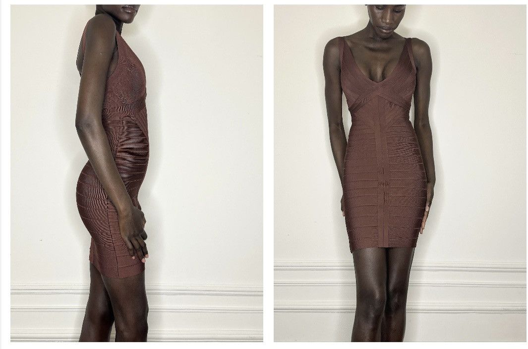 boho backless maxi dress HERVE LEGER BANDAGE DRESS SMALL main image 0