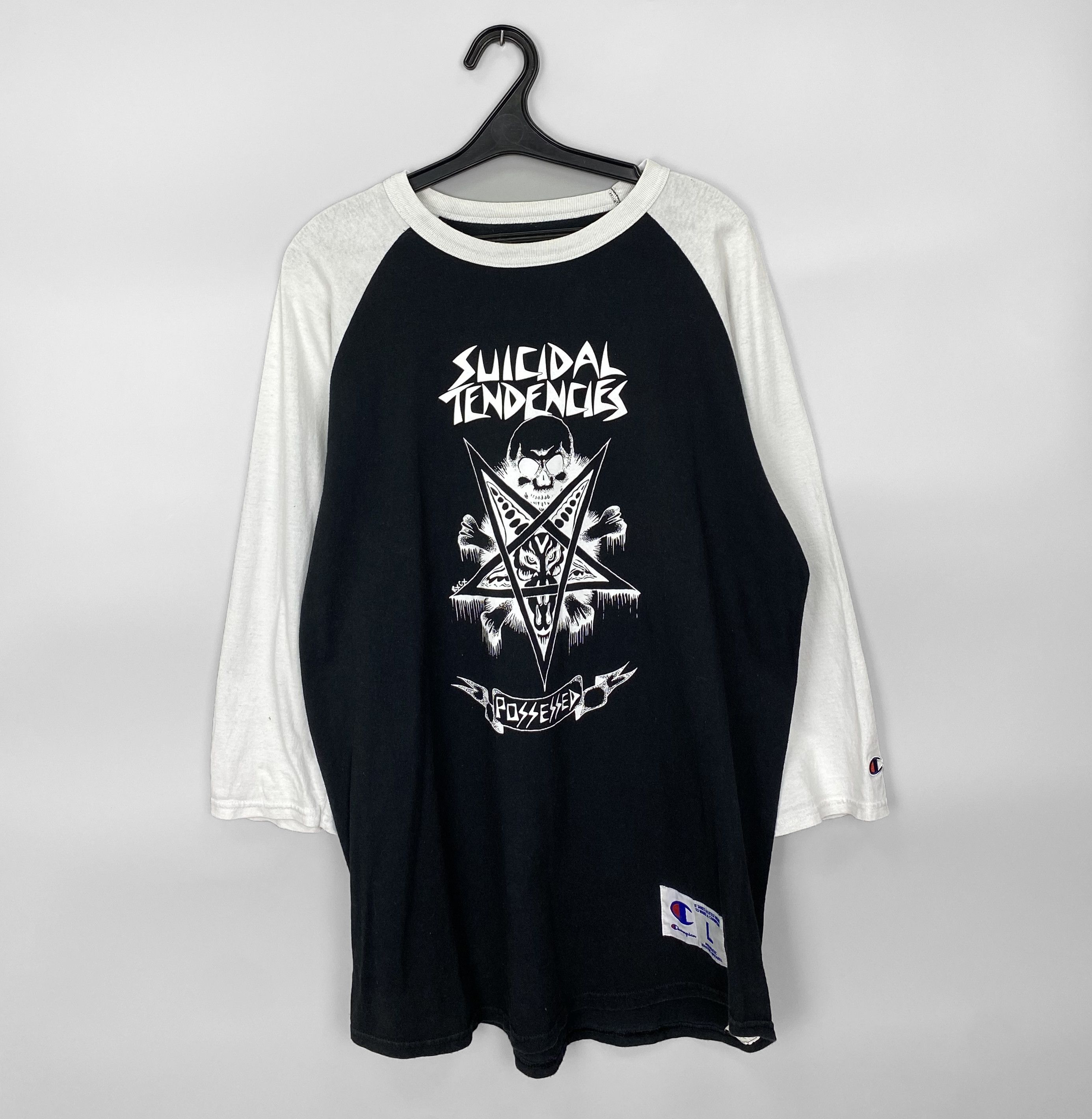 Band Tees Vintage Champion x Suicidal Tendencies Raglan Long Sleeves Size US L / EU 52-54 / 3 - 1 Thumbnail