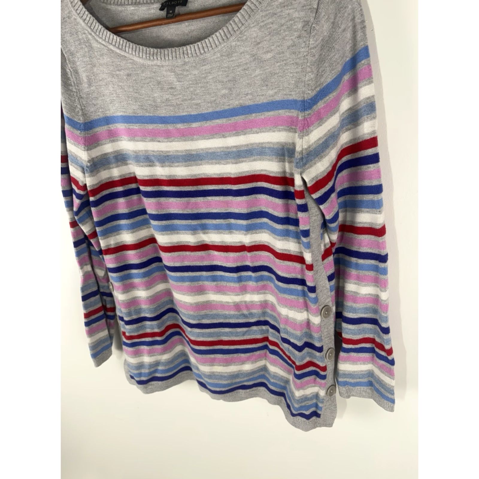 Talbots Talbots Multicolor Striped Sweater Women's Size M Pullover Long Sleeve Classic Preppy Size M / US 6-8 / IT 42-44 - 4 Thumbnail