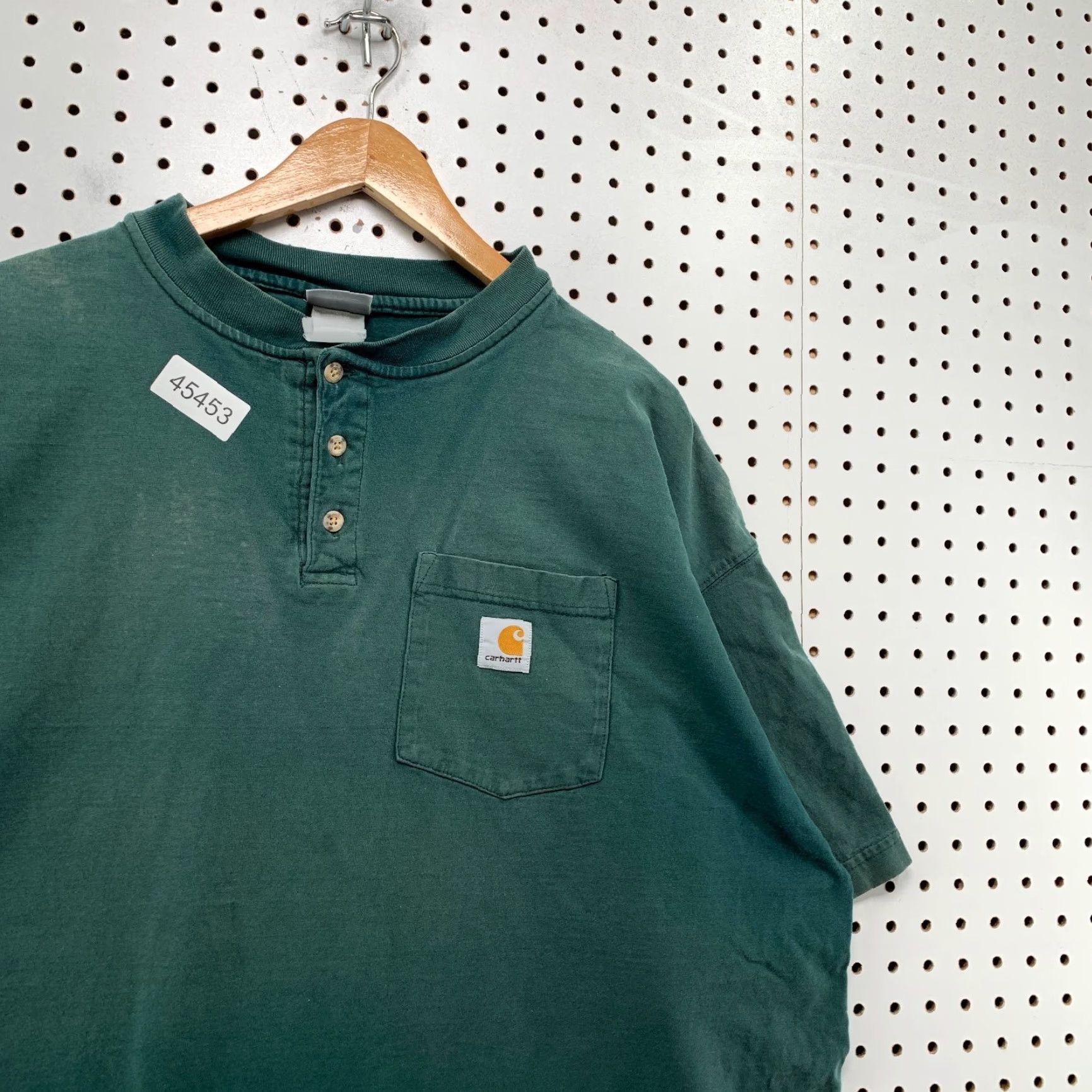 Carhartt VINTAGE Carhartt Henley Shirt Mens 2XL Sun Faded Green Distressed Workwear Shirt Men 2XL Green Carhartt Henley Distressed Workwear Size US XXL / EU 58 / 5 - 3 Thumbnail