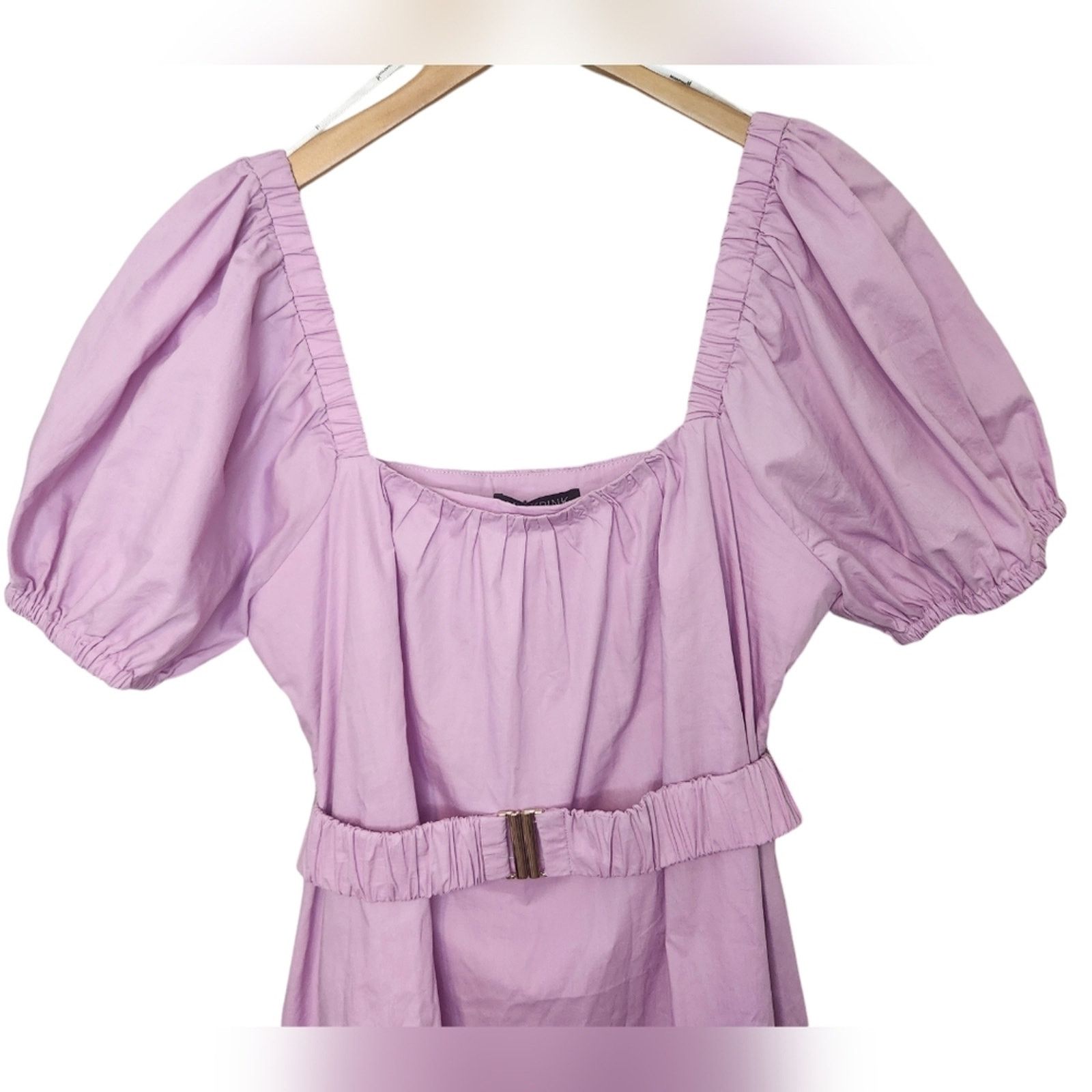 MINKPINK NWT MinkPink Dita Mini Puff Shoulder Dress Large Lavender Size L / US 10 / IT 46 - 7 Thumbnail