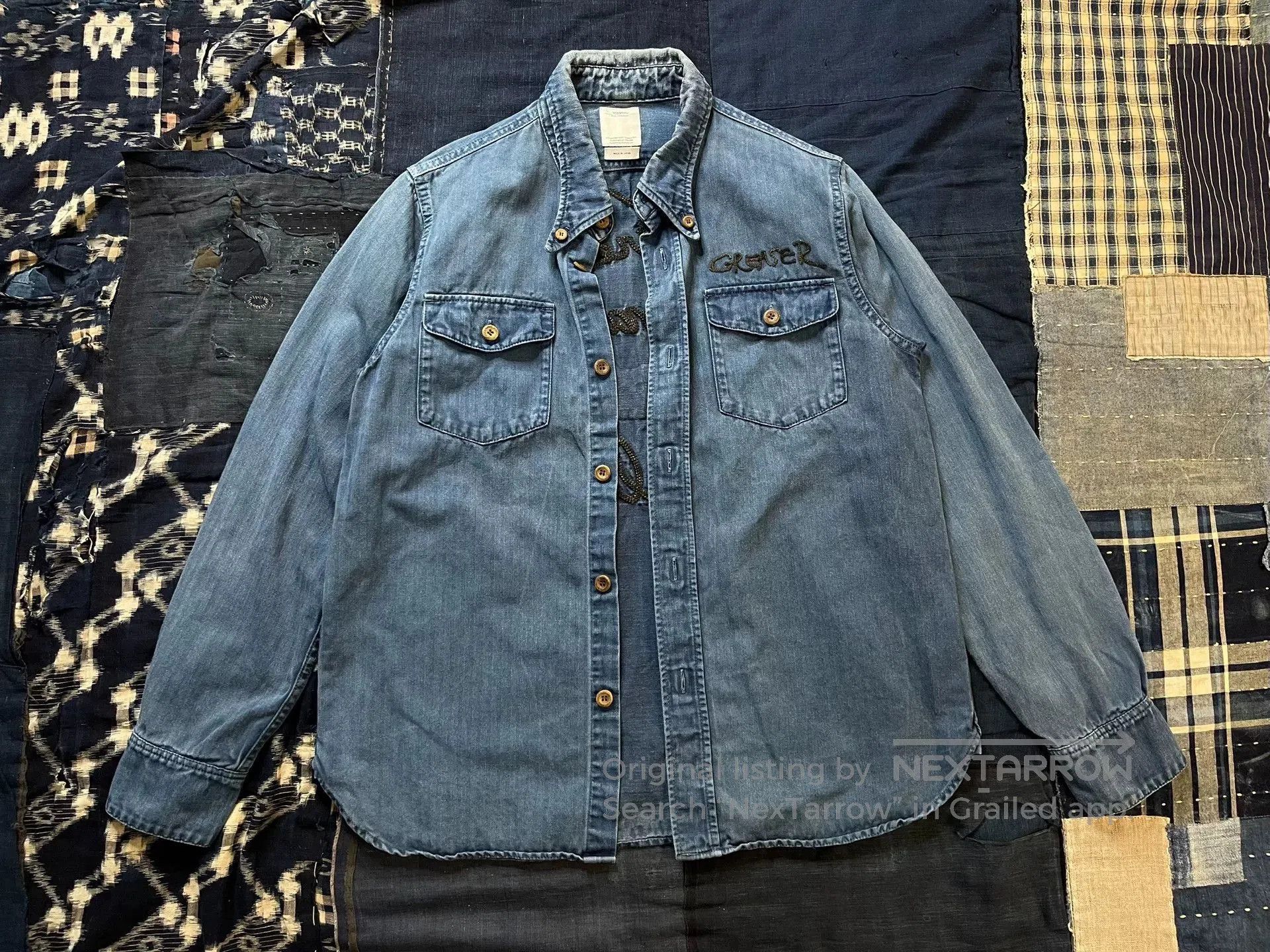 Visvim Visvim Denim Embroidered Shirt. Size US M / EU 48-50 / 2 - 4 Thumbnail