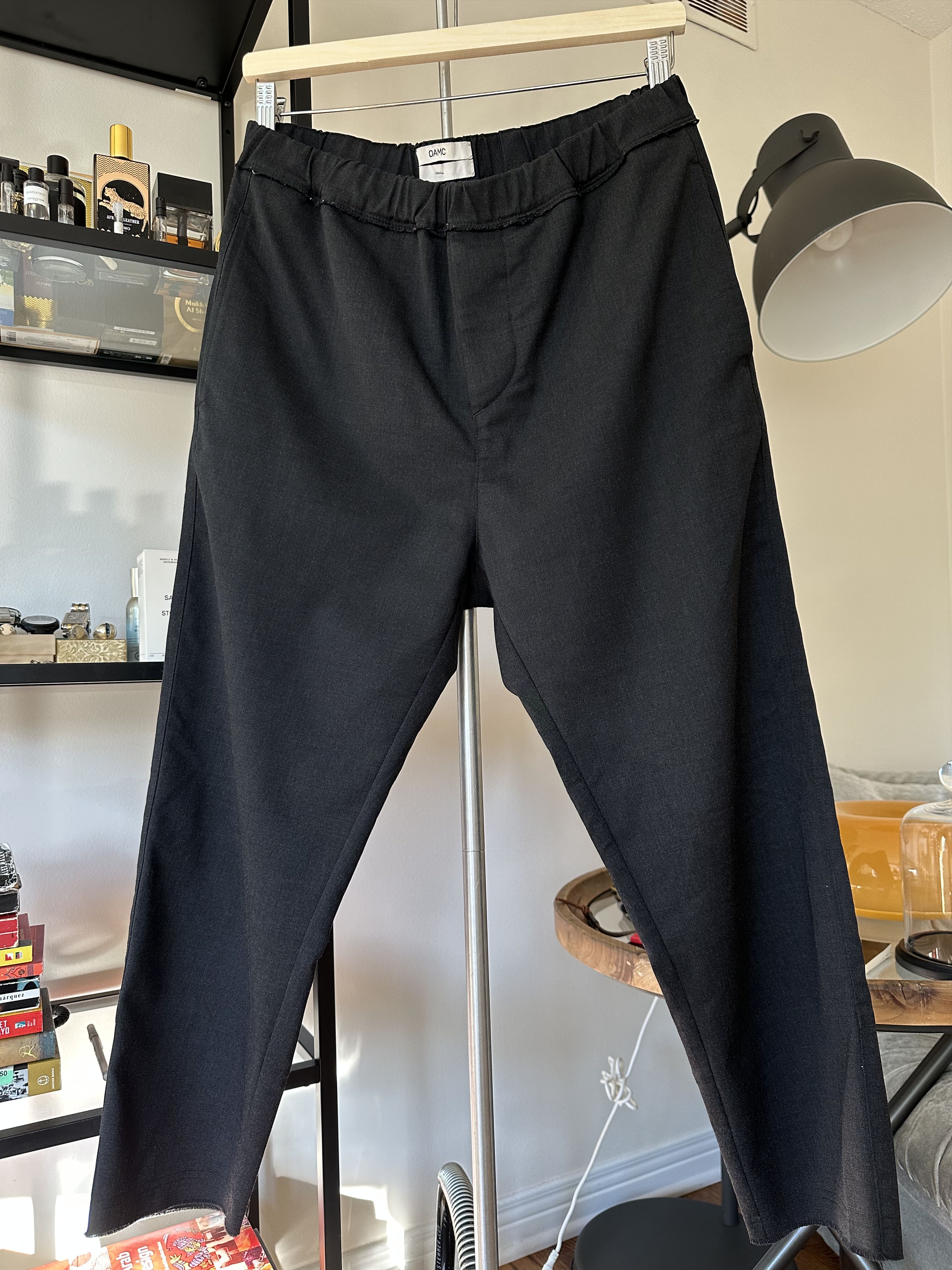 OAMC OAMC Raw Hem Tapered Cropped Wool Trousers Size US 30 / EU 46 - 1 Thumbnail