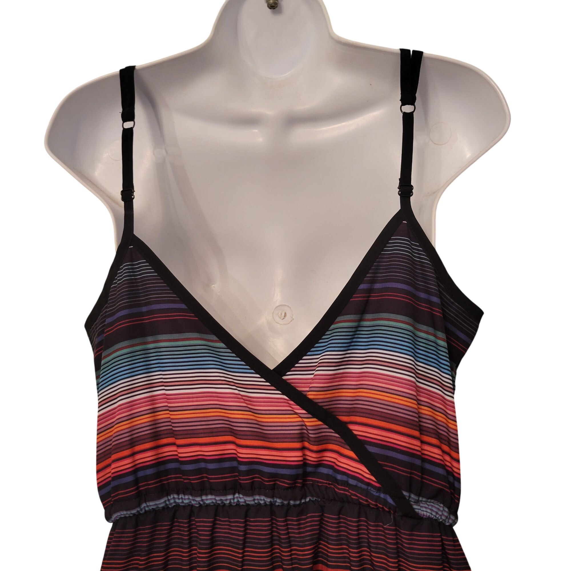 Athleta Athleta S Rainbow Stripe Maxi Dress Summer HAVANA SERAPE Cru Size S / US 4 / IT 40 - 5 Thumbnail