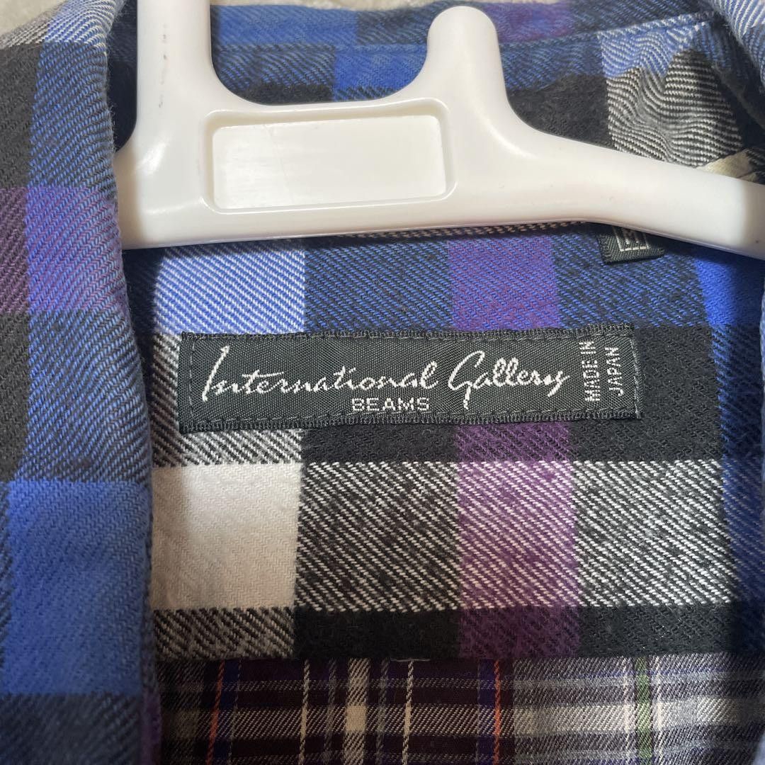Beams Plus BEAMS Checked Flannel Shirt Purple Blue Plaid Pattern Size US M / EU 48-50 / 2 - 2 Thumbnail